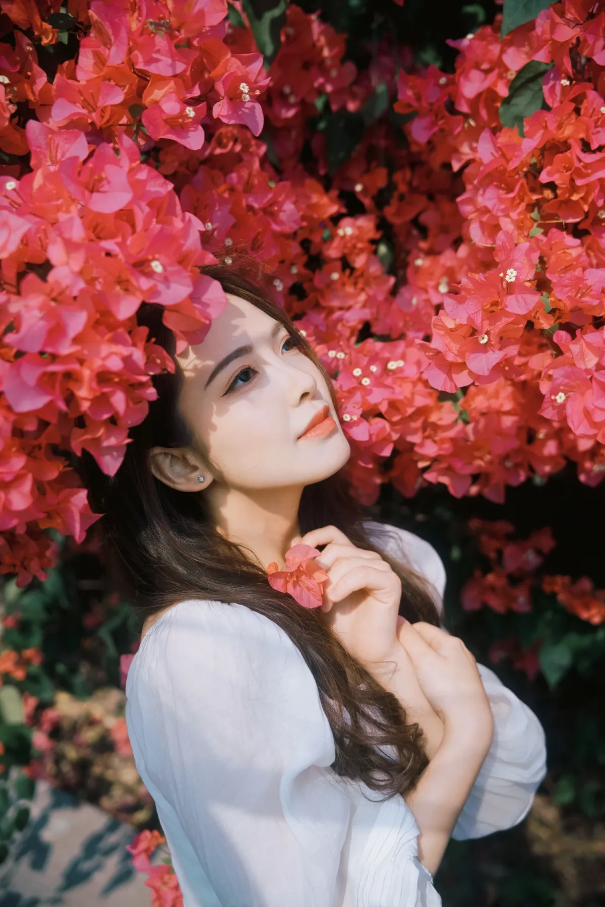 三角梅瀑，藏住少女温柔