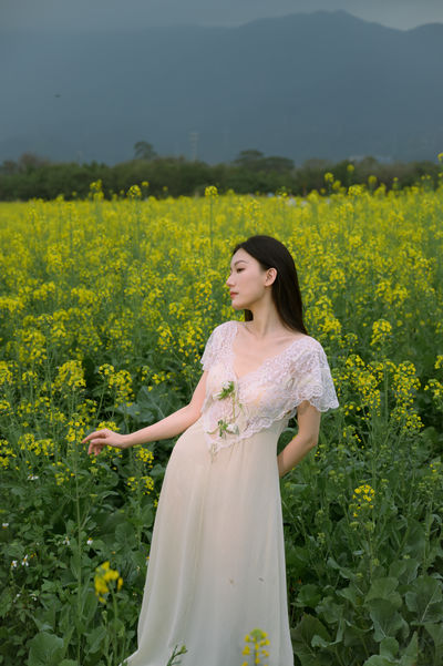阴天与油菜花