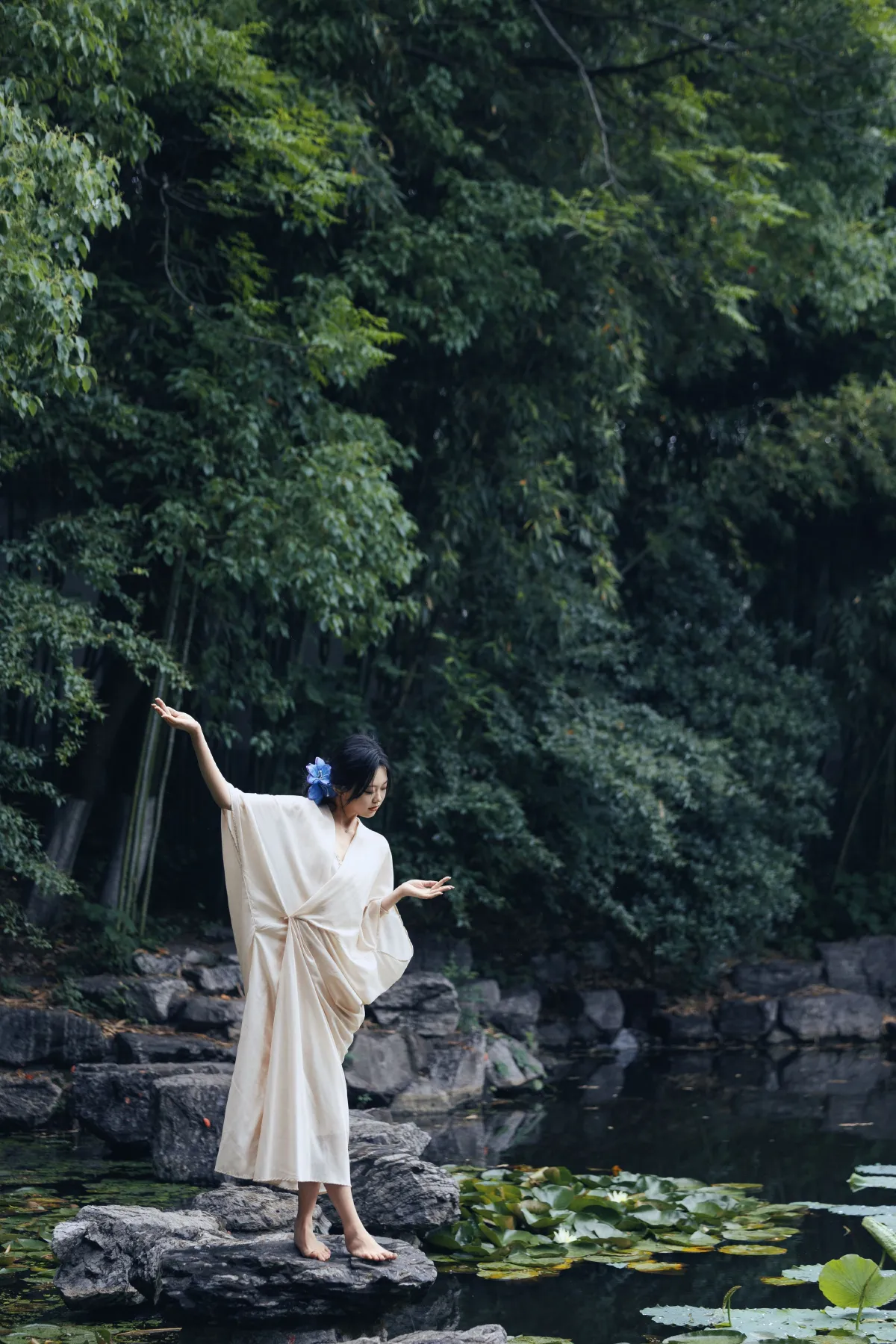 摄影师鹤白_晨曦《柳岸花明又一村》美图作品图片1