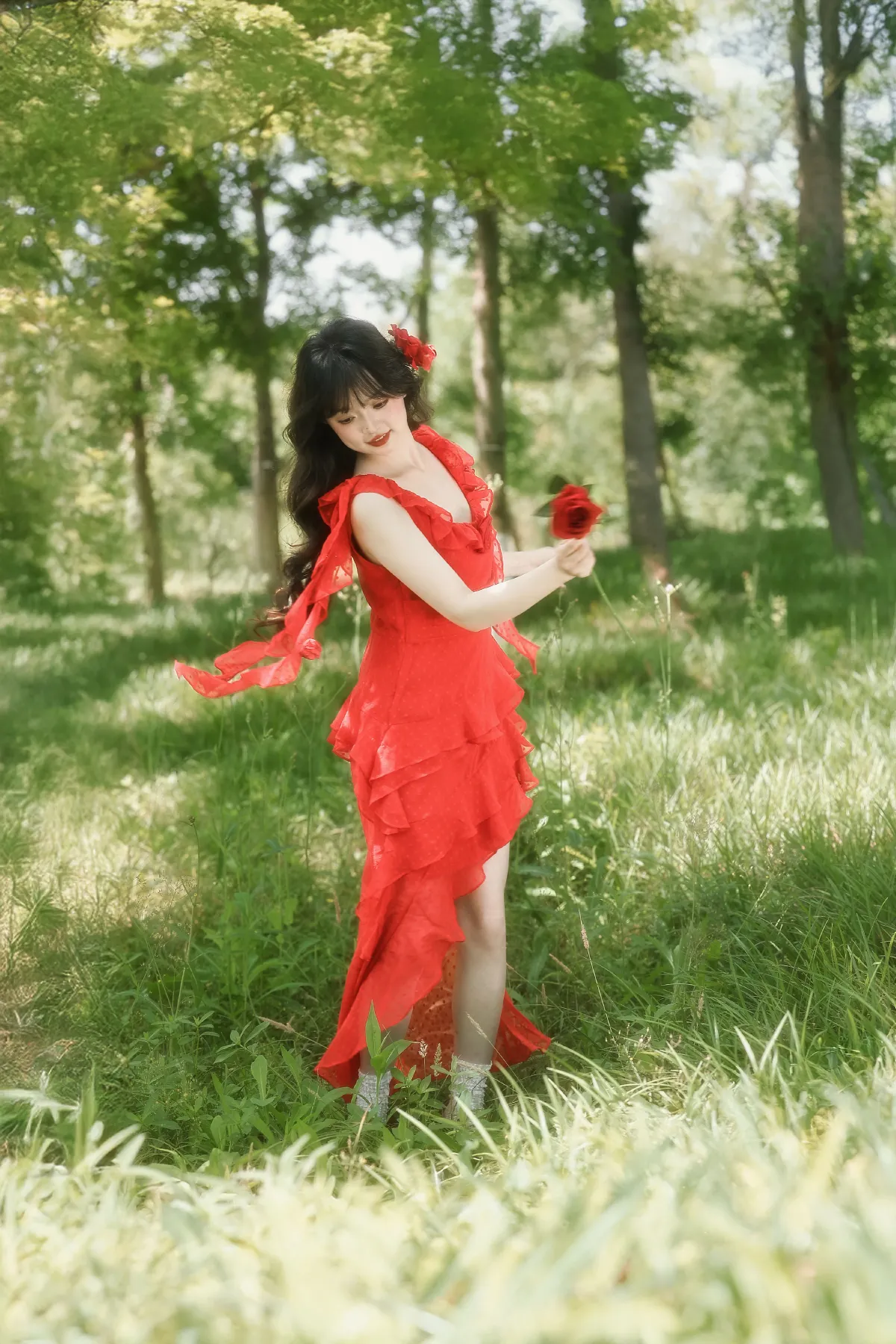 彦小彦摄影_狮子《满屏生命力，像极了夏日肆意绽放的红玫瑰》美图作品图片4