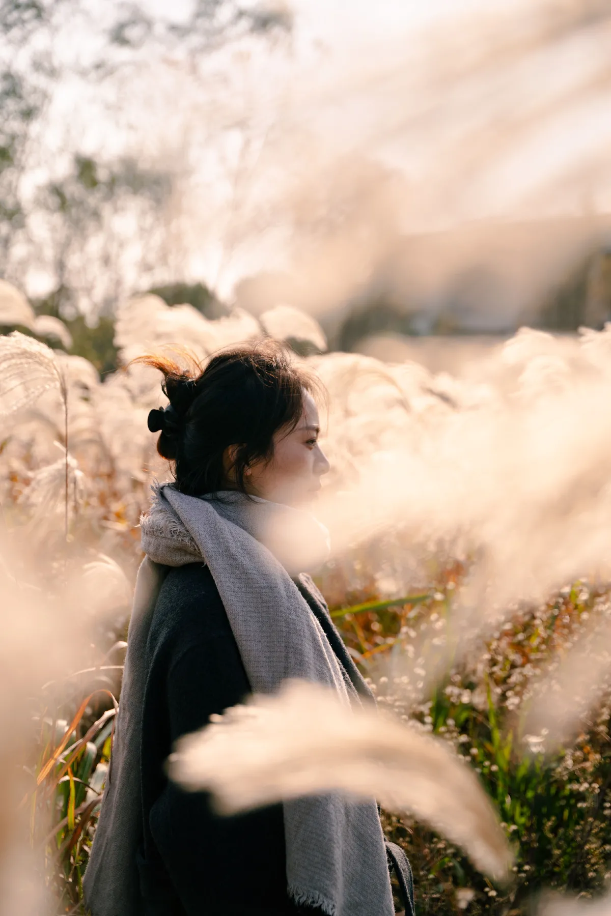 花笙_竹官《秋日芦苇荡电影感写真》美图作品图片5