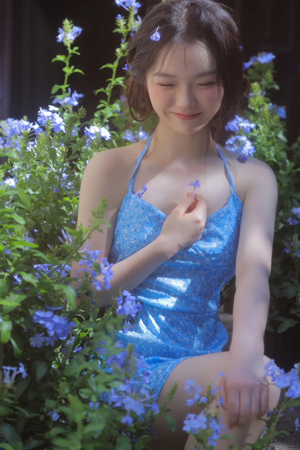 蓝雪花少女