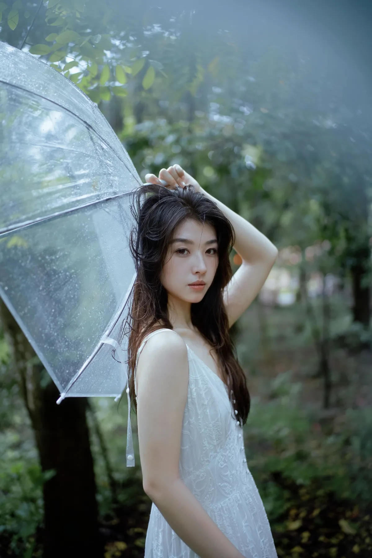 雨落林间，邂逅白裙仙子3