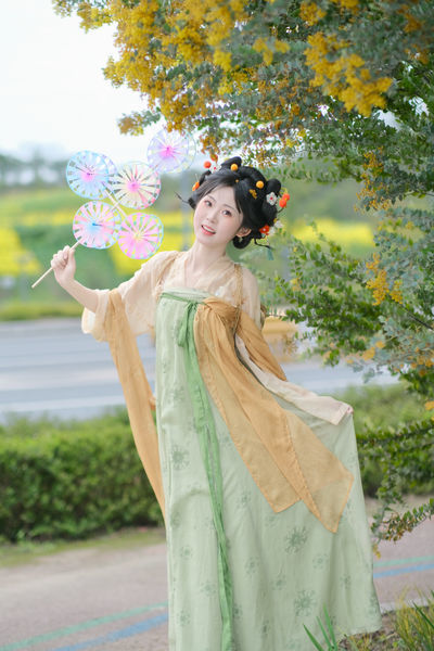可可爱爱的小唐风金合欢写真