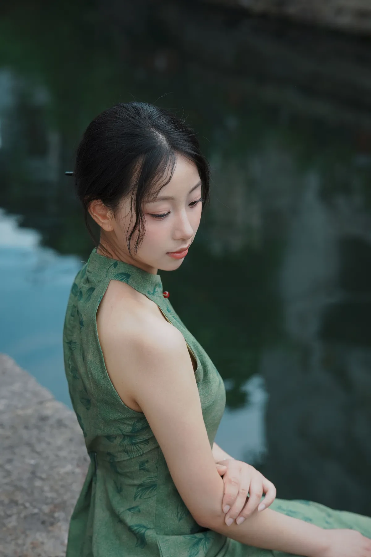 绿色江南旗袍3
