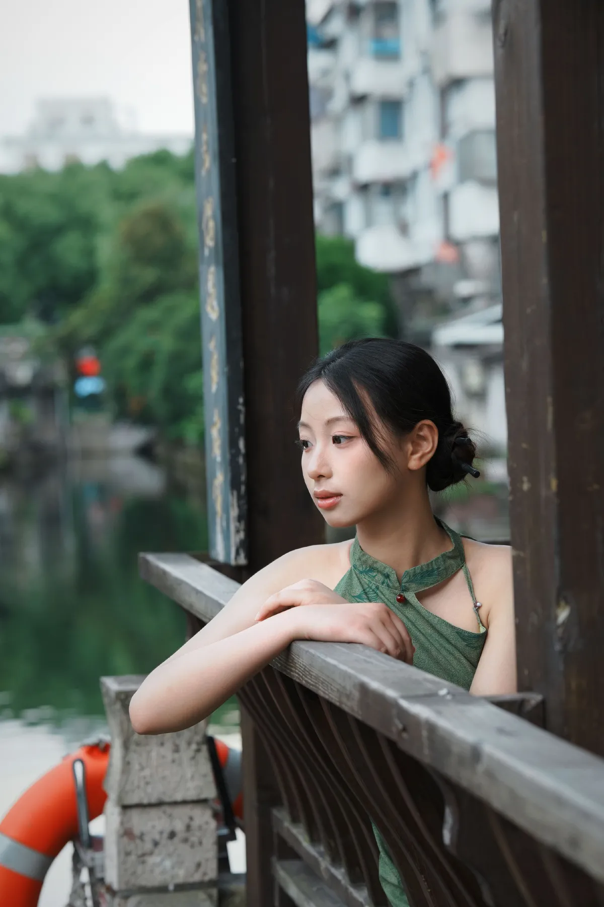 绿色江南旗袍4