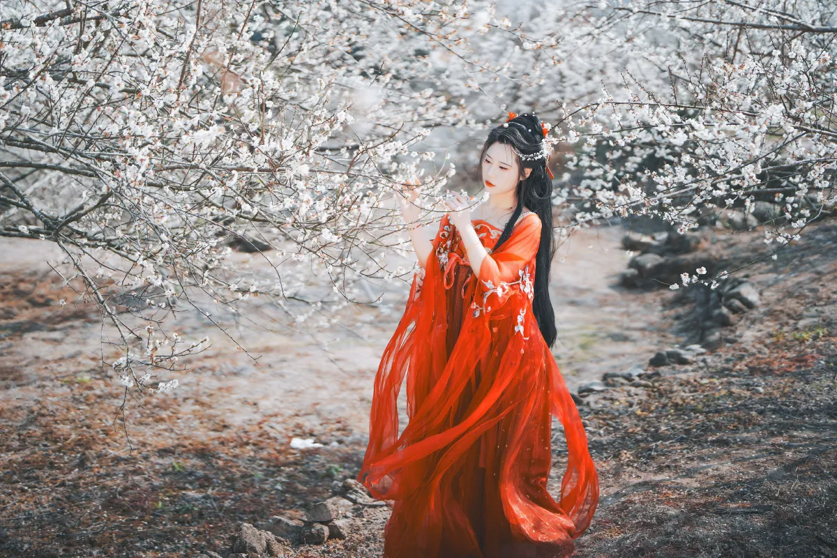 梅花古风人像拍摄