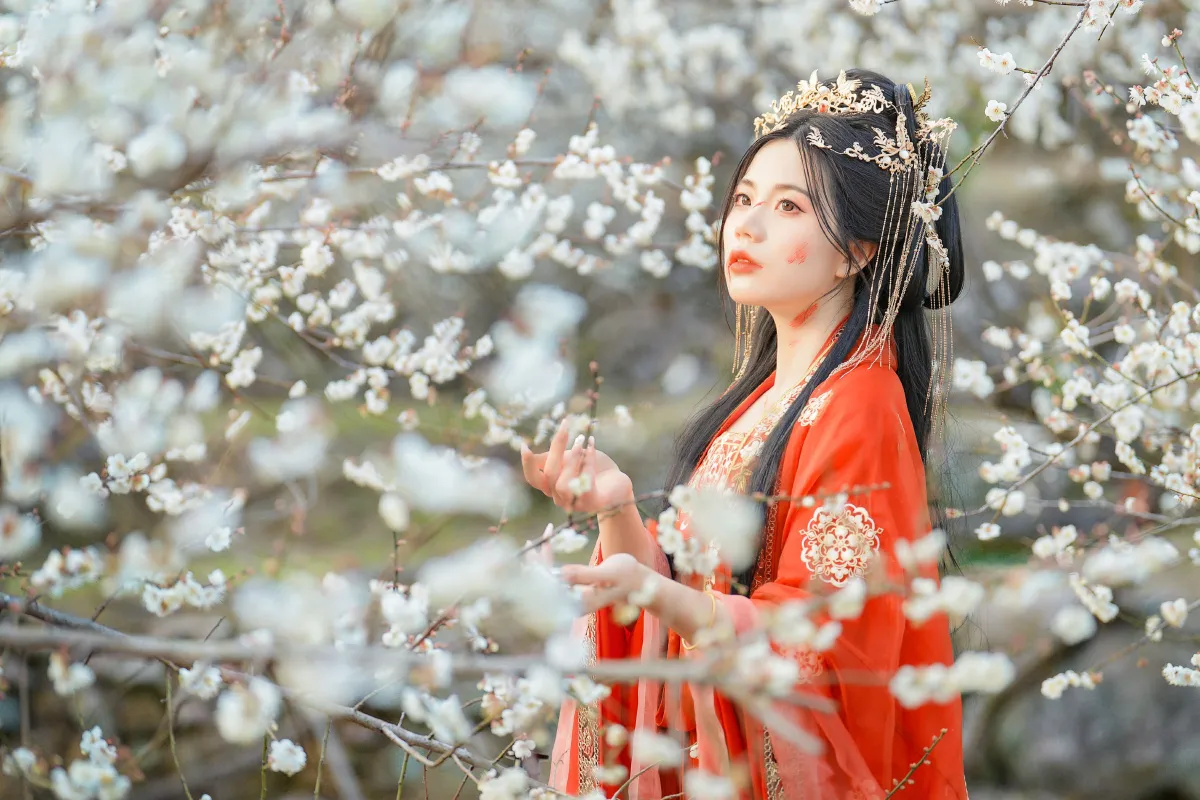 梅花古风人像拍摄
