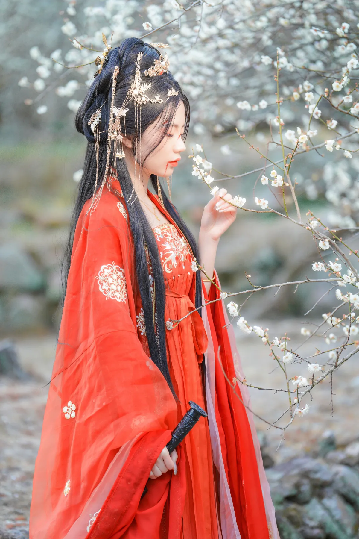 梅花古风人像拍摄