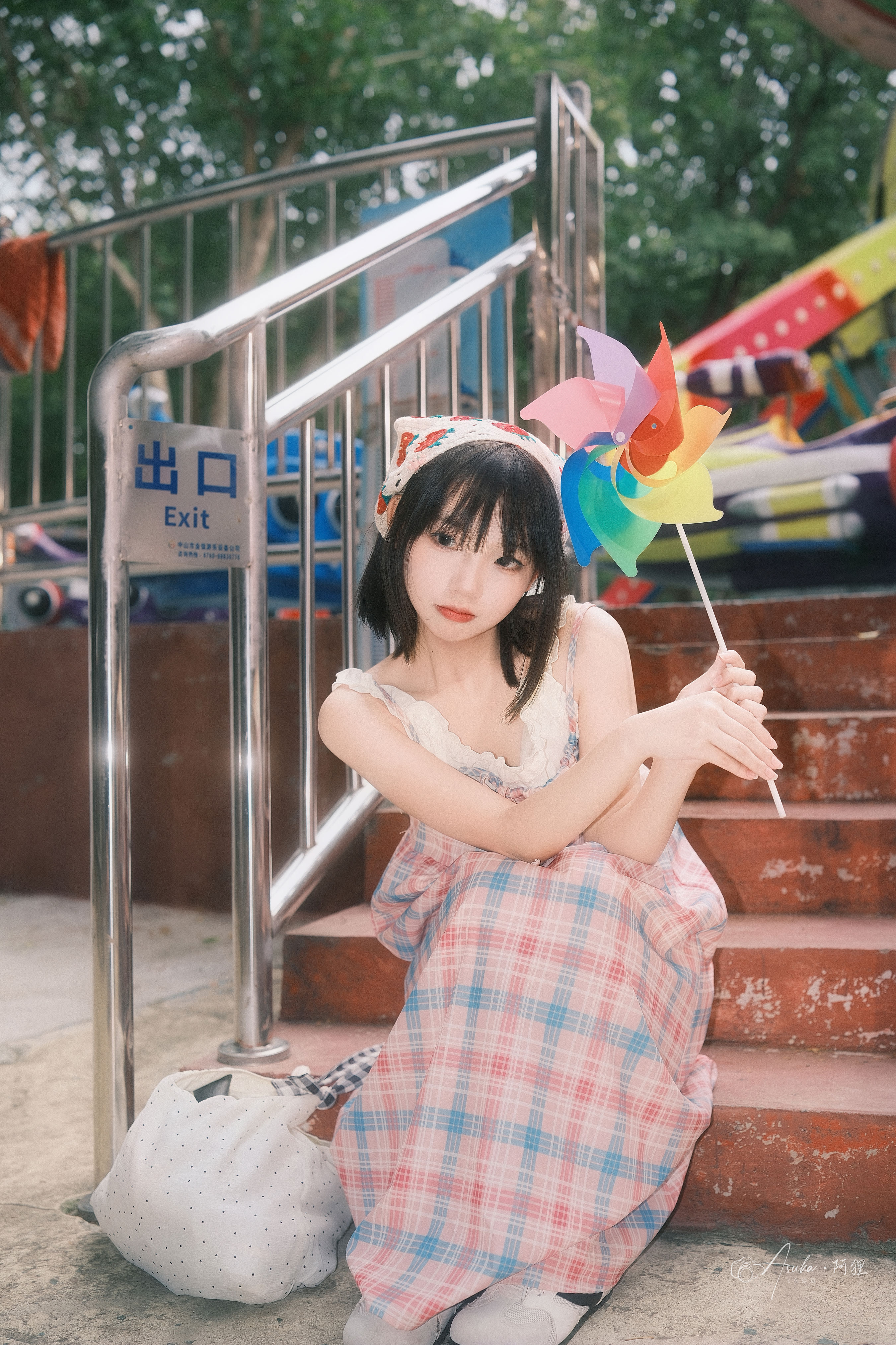 日系可爱少女游乐场一日游