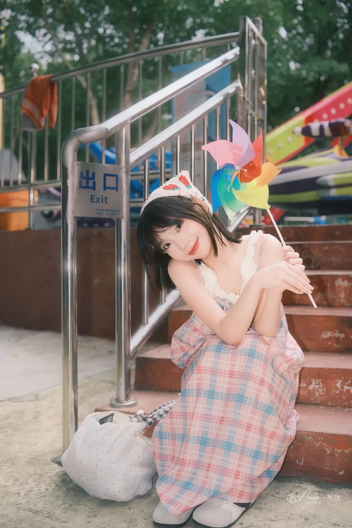 日系可爱少女游乐场一日游