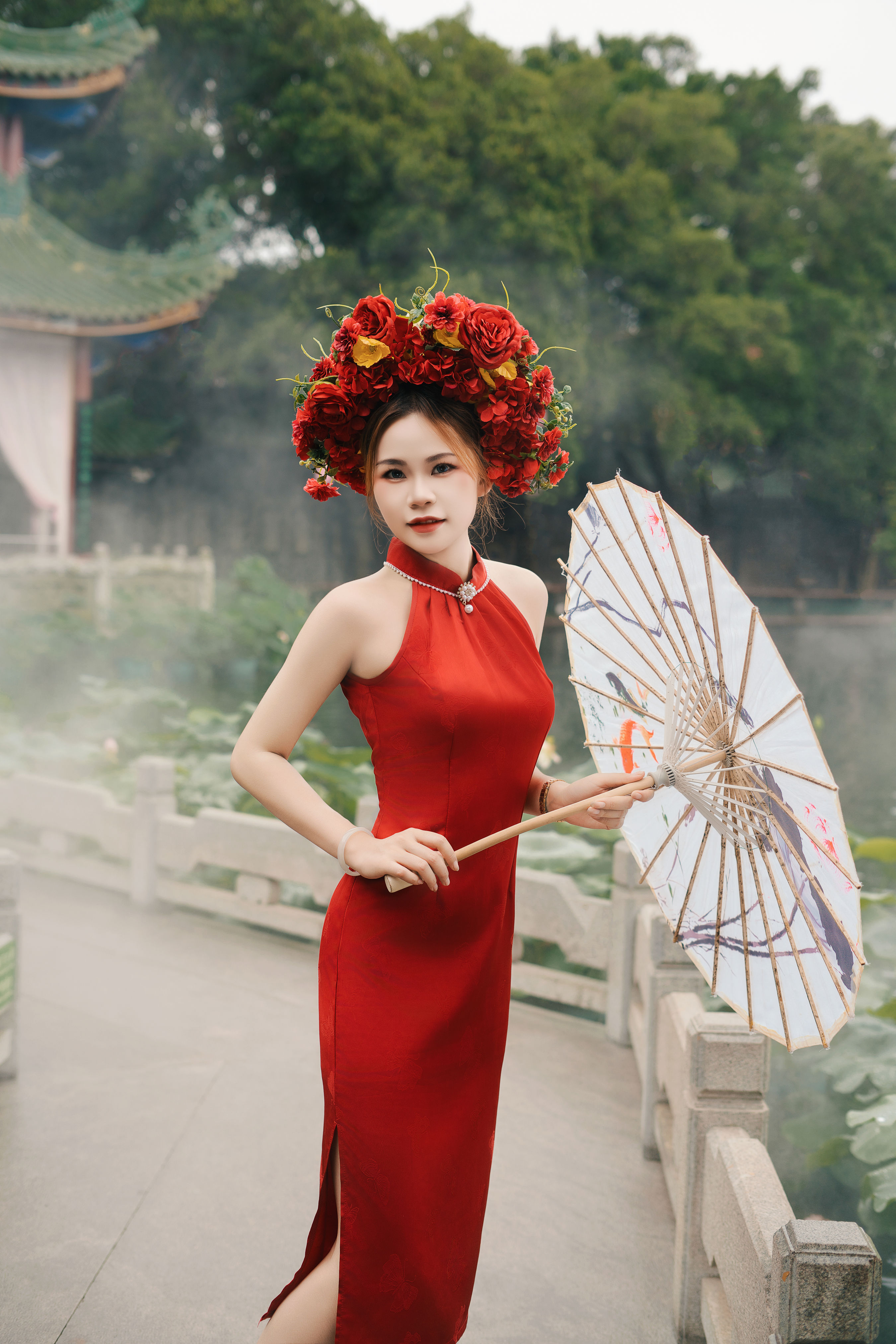 簪花少女