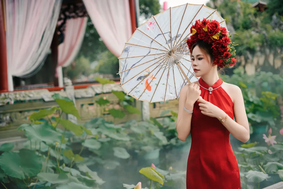 簪花少女