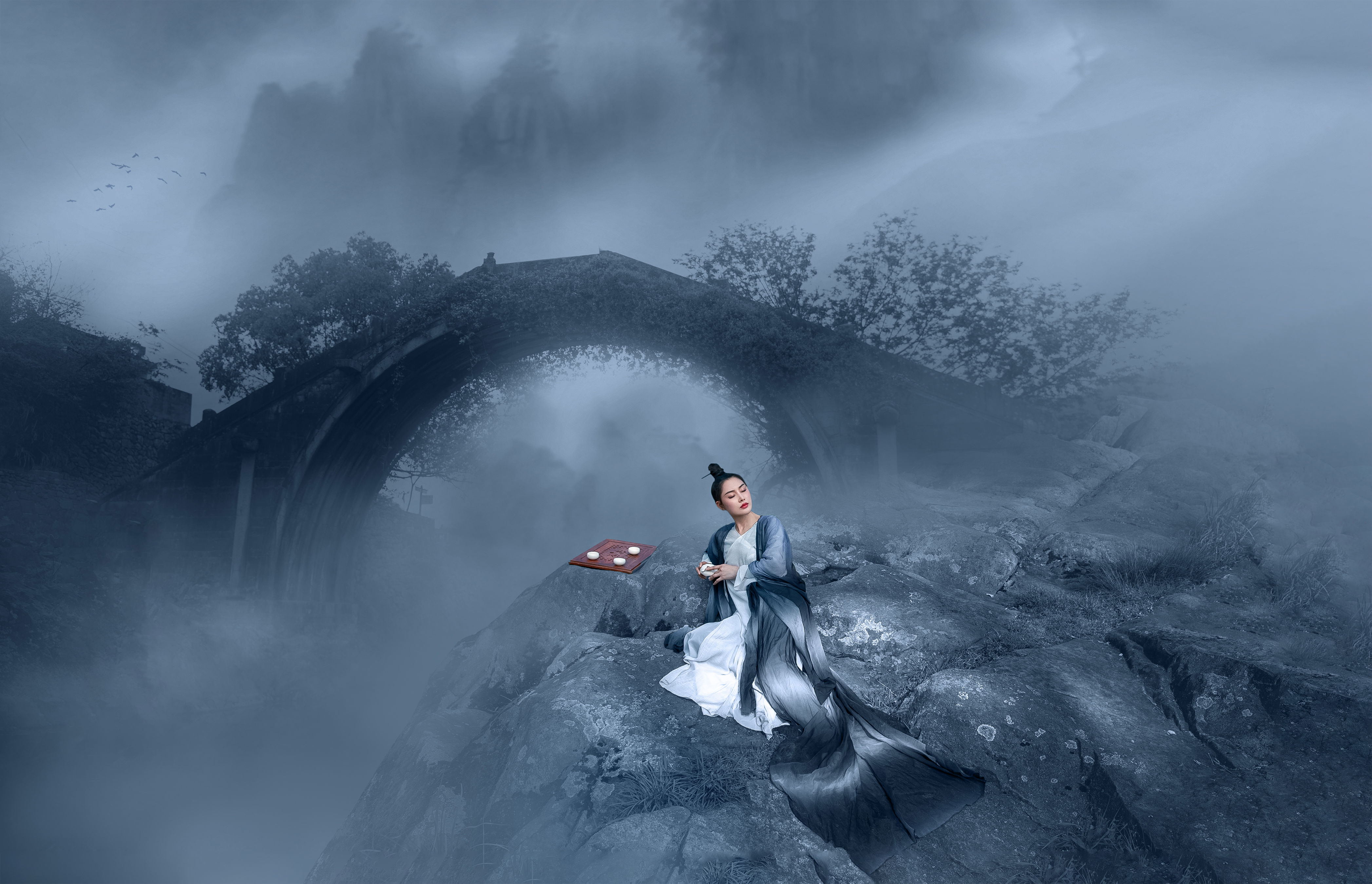 水清酿酒，墨浅弄云