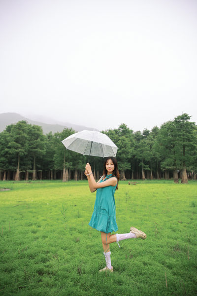 在潮湿的暴雨中