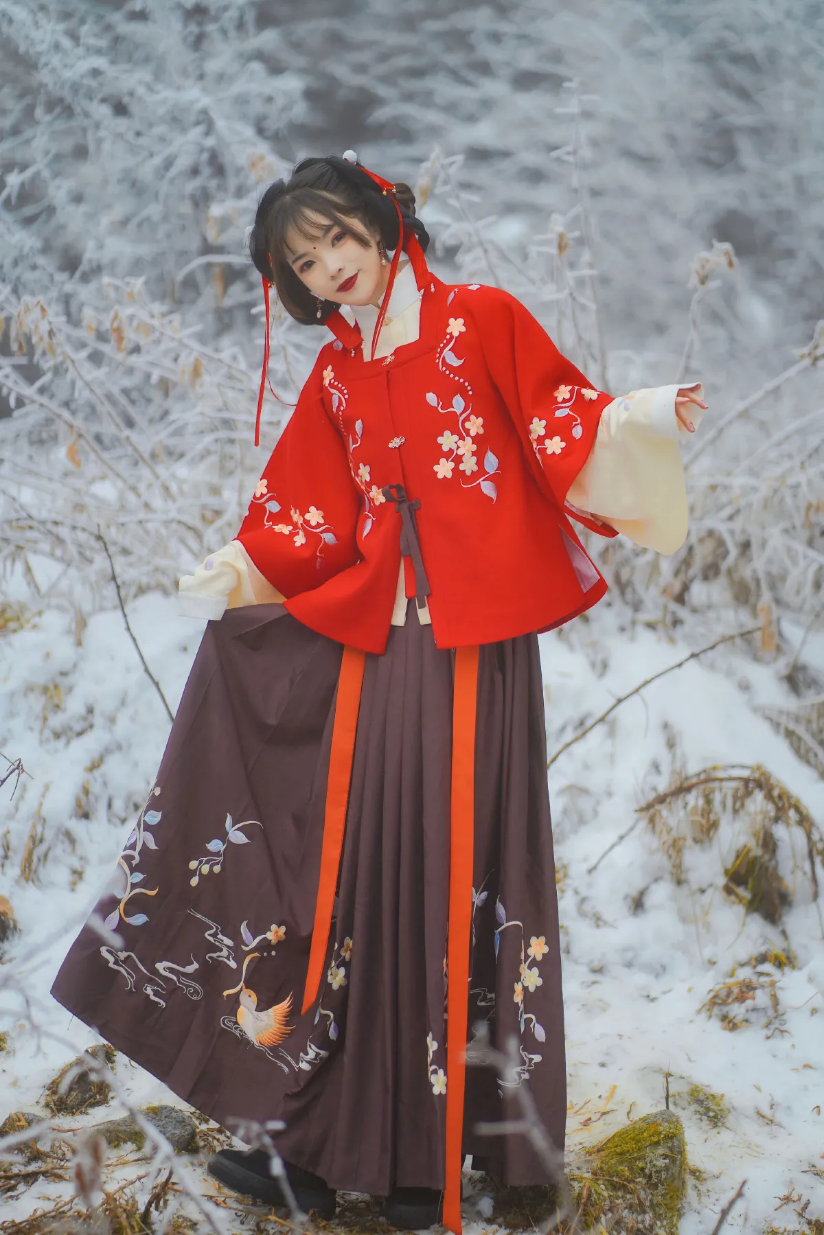 雪中少女