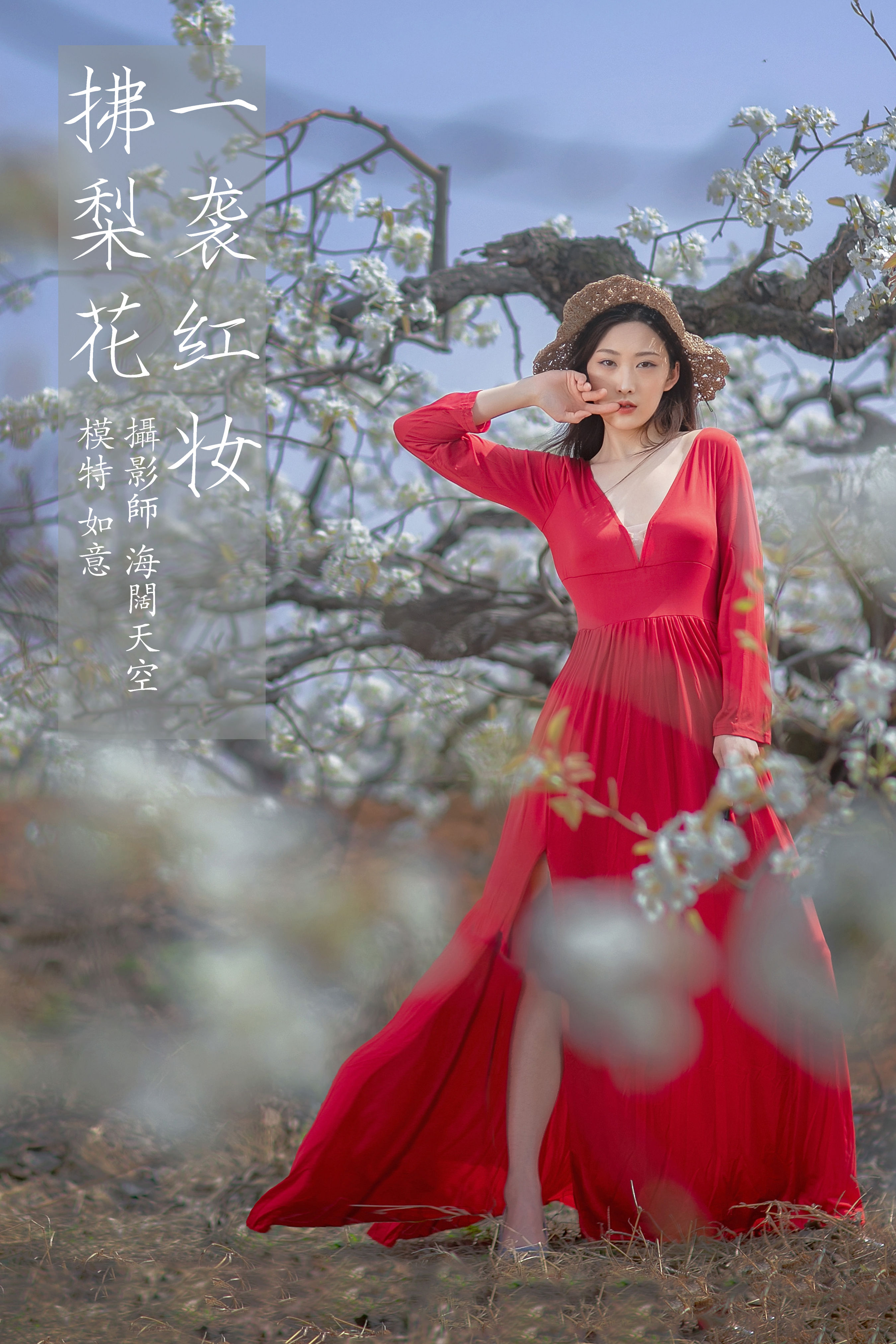 海阔天空_如意《一袭红妆拂梨花》美图作品图片1