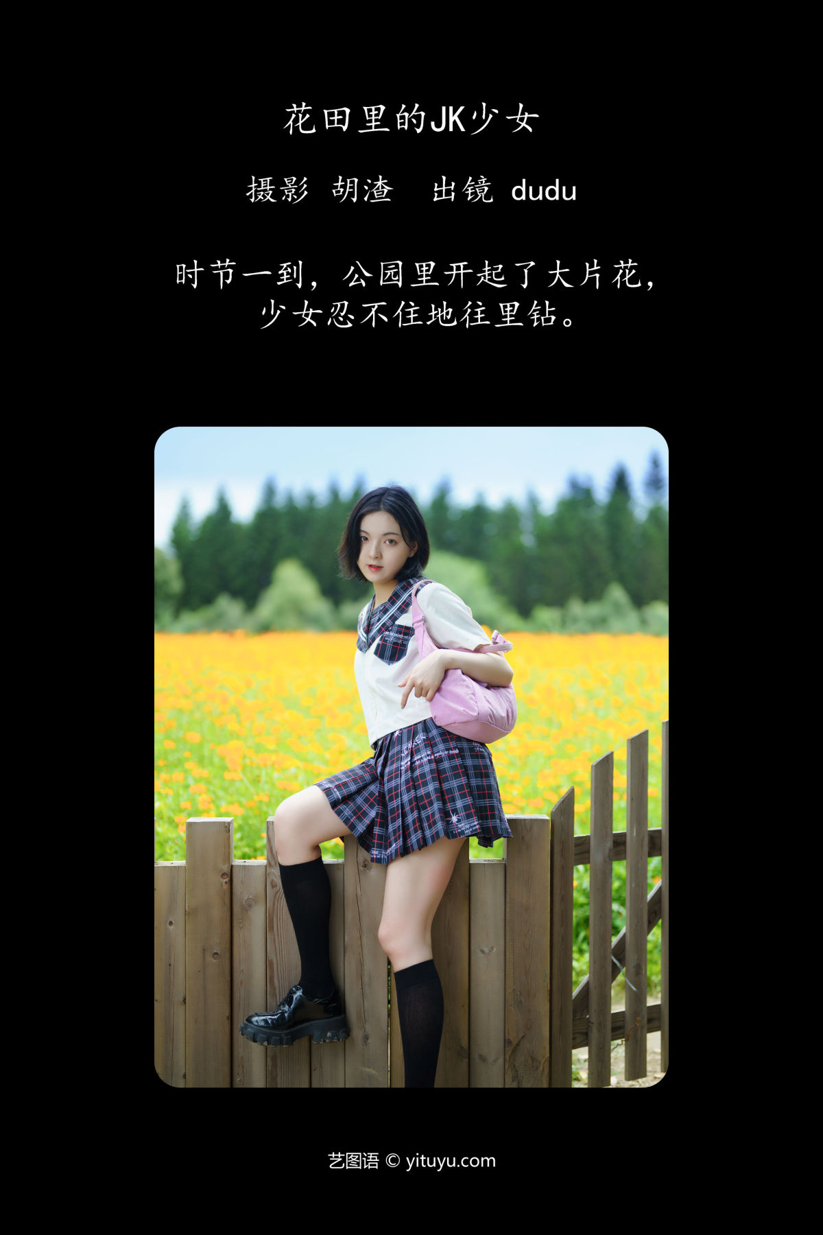 胡渣_冯玉憬《花田里的JK少女》美图作品图片2