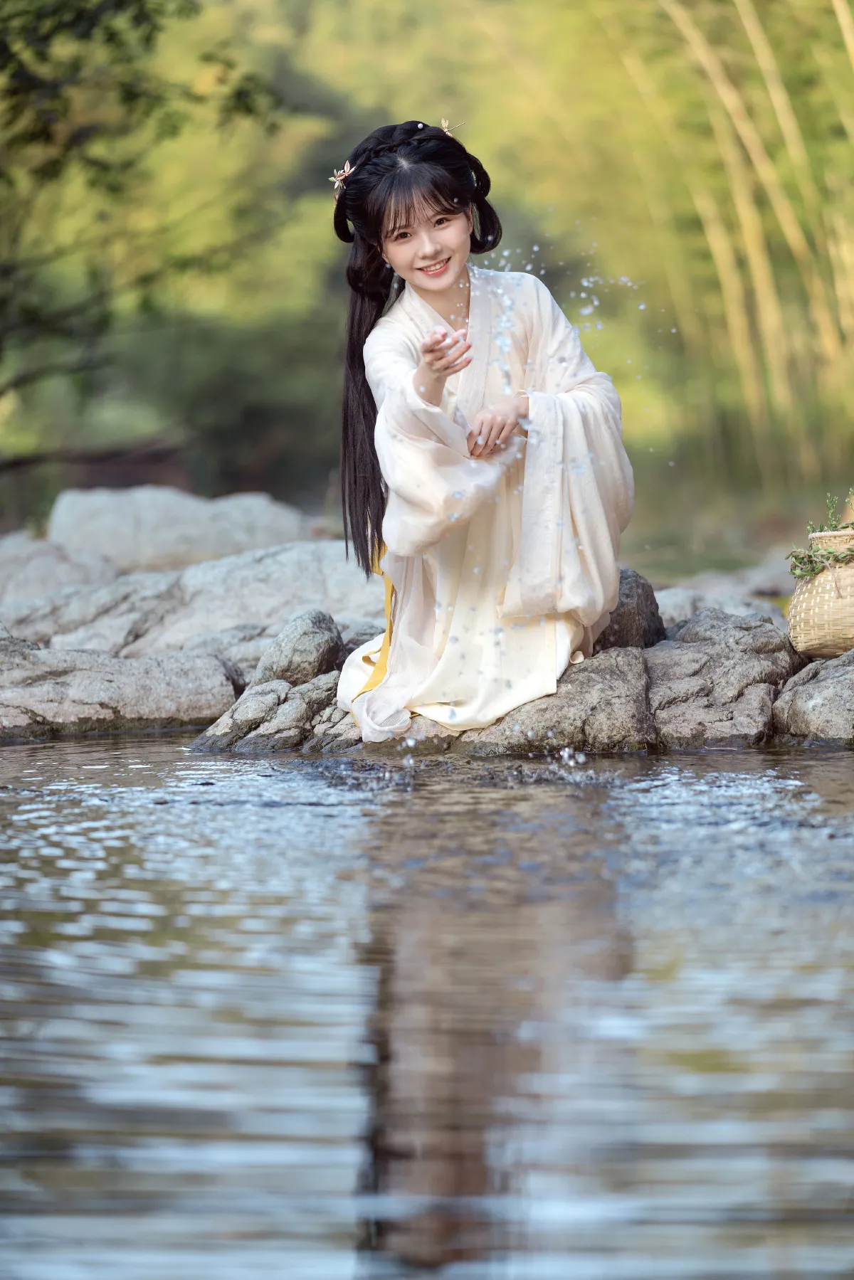 鹿见_木骨《采茶少女》美图作品图片5
