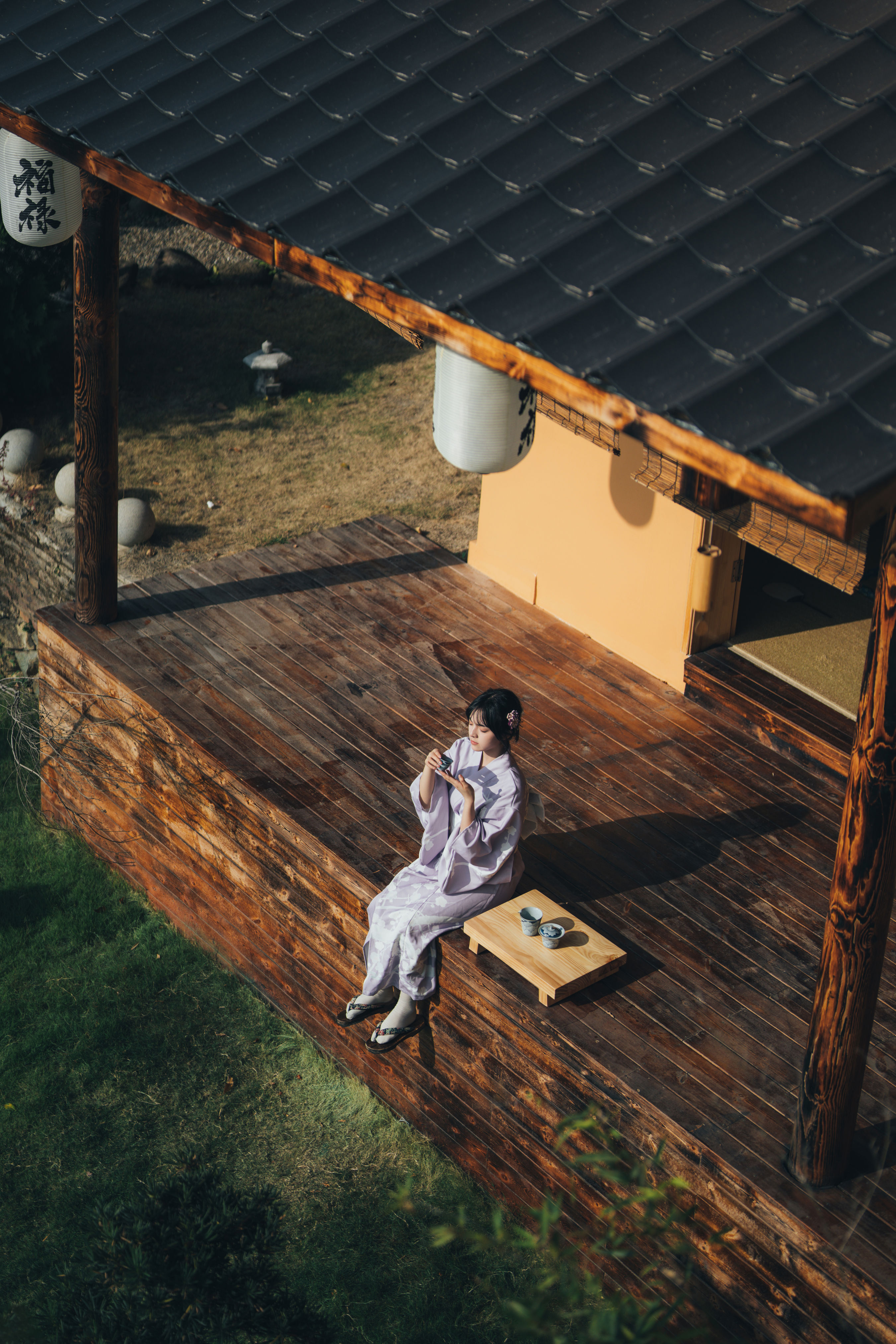 和风物语，日式庭院里的少女写真