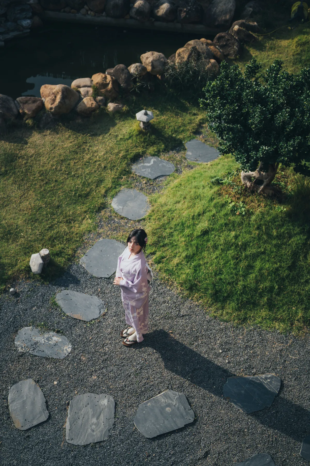 和风物语，日式庭院里的少女写真