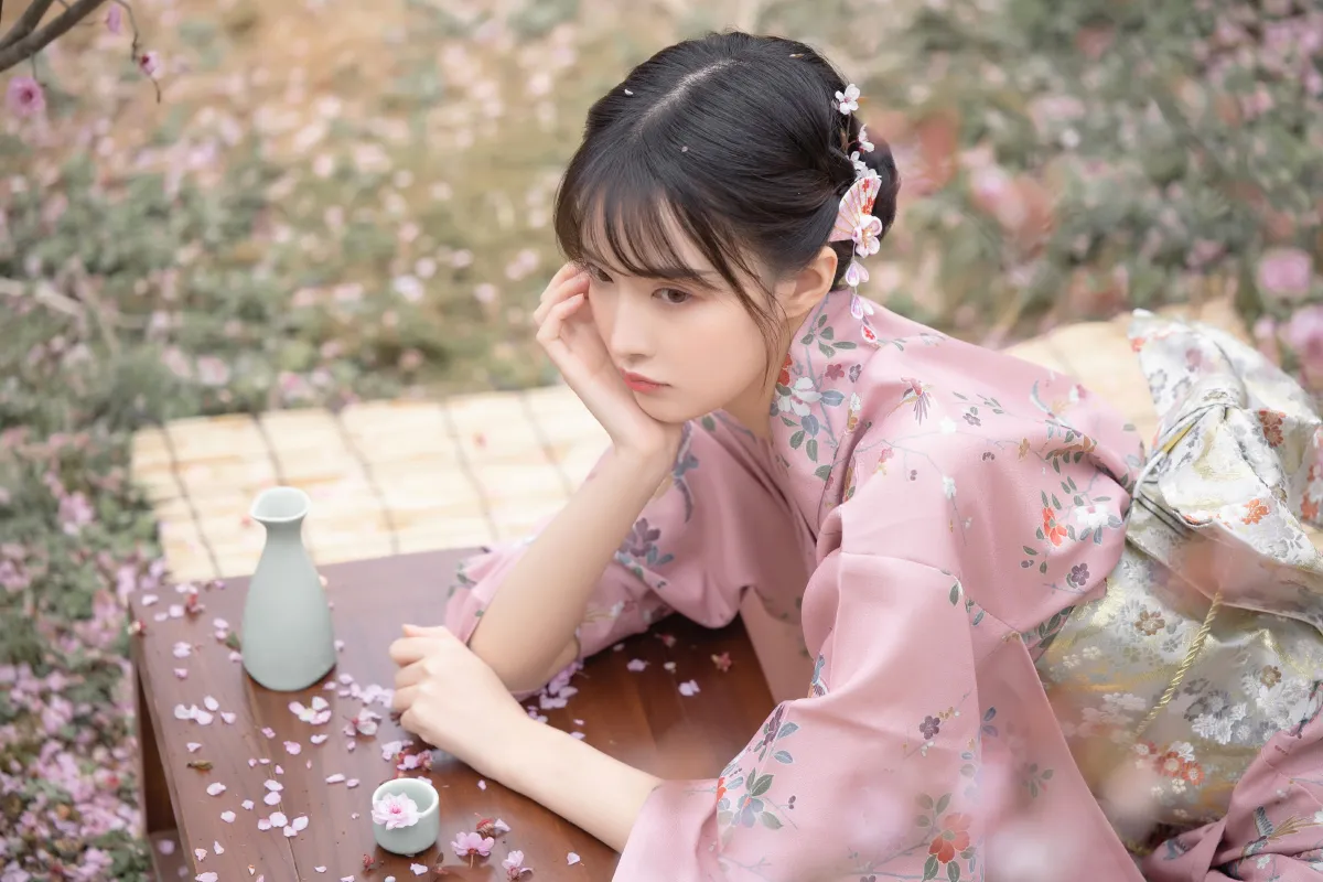 桃花和服