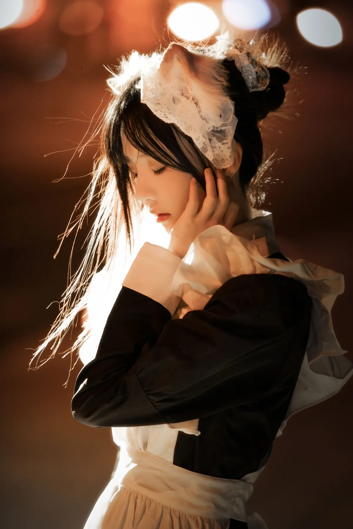 西瓜呆毛汪_桜桃喵《夜女仆》美图作品图片4