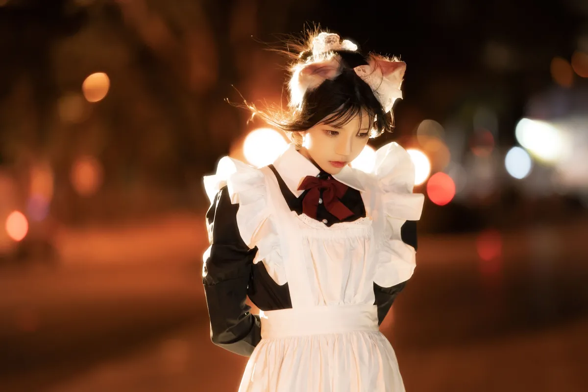 西瓜呆毛汪_桜桃喵《夜女仆》美图作品图片5
