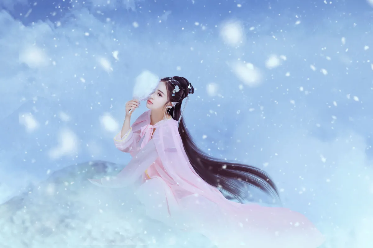 @鹏叔_甜宝《落雪归》美图作品图片5