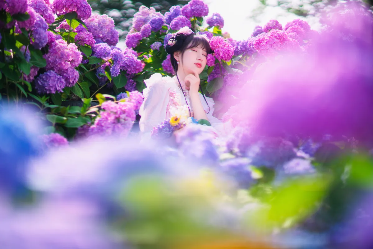 映花面