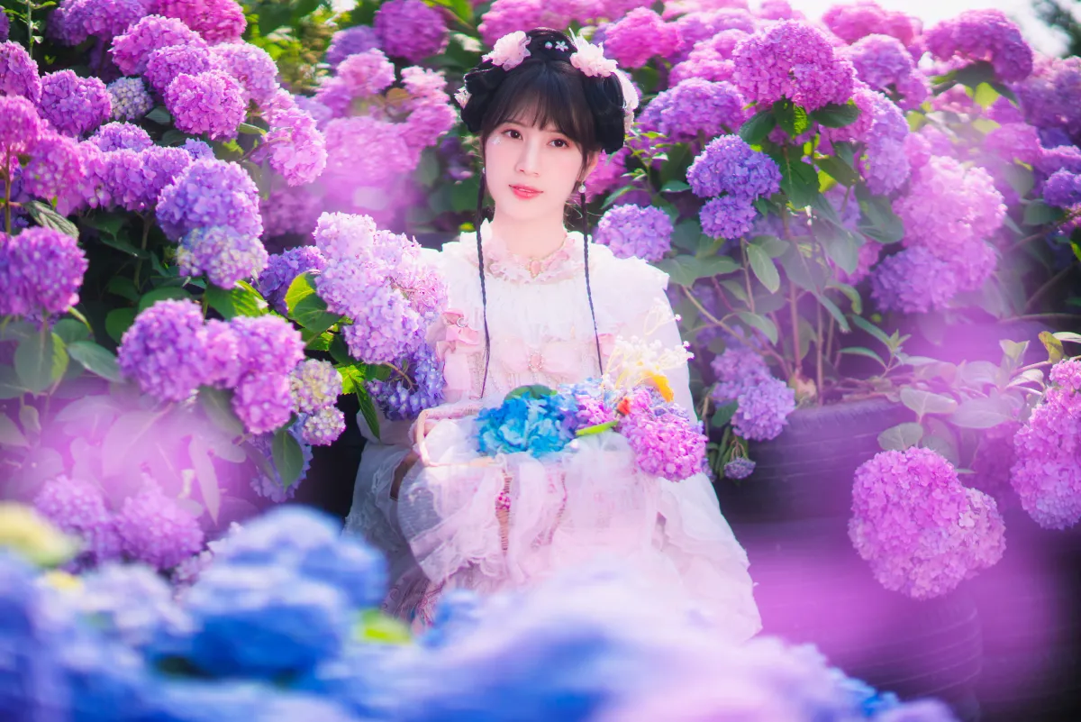 映花面