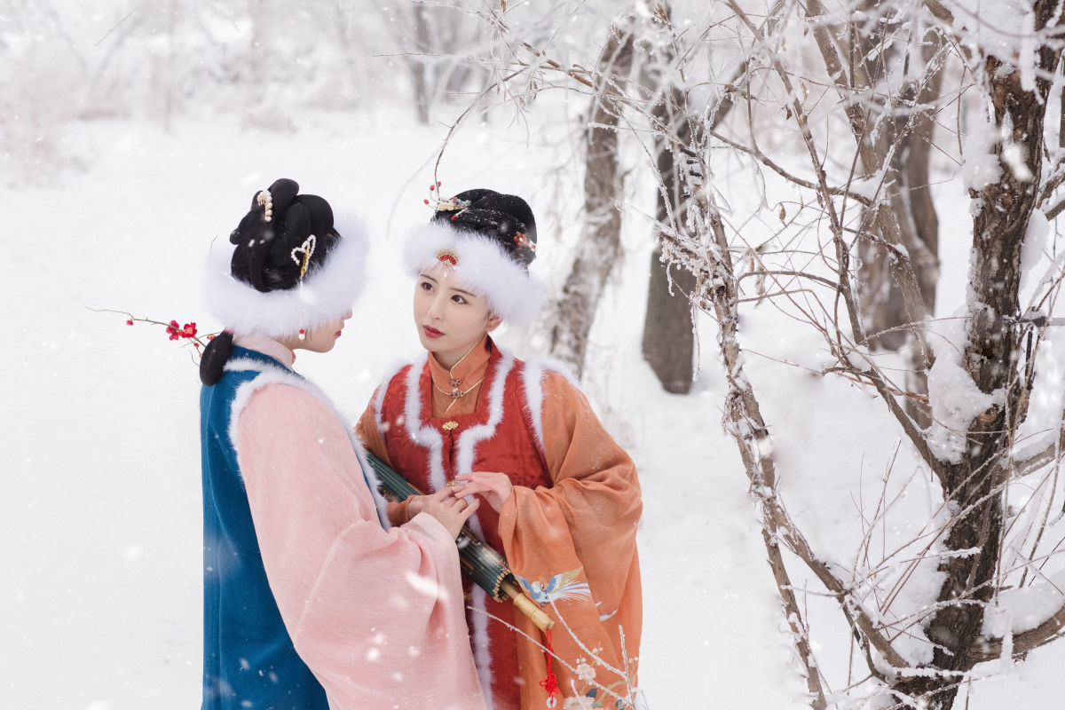 柳若汐-_言欢不喝酒_沐槿cutie《踏雪寻梅》美图作品图片4