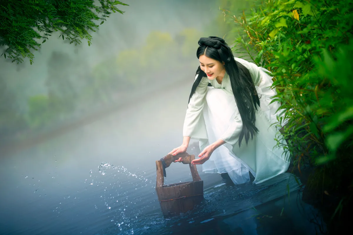 湖心雾渔