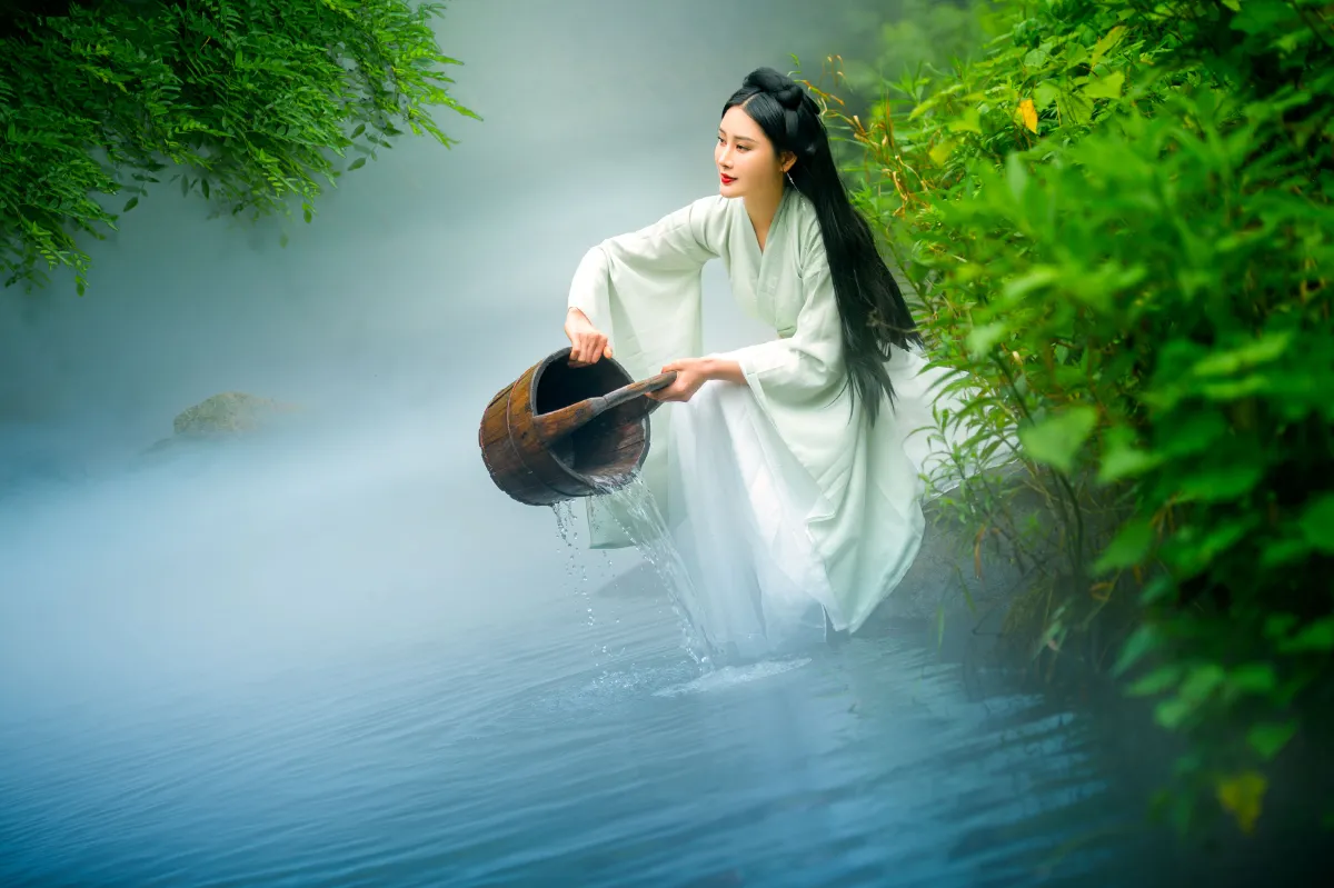 湖心雾渔