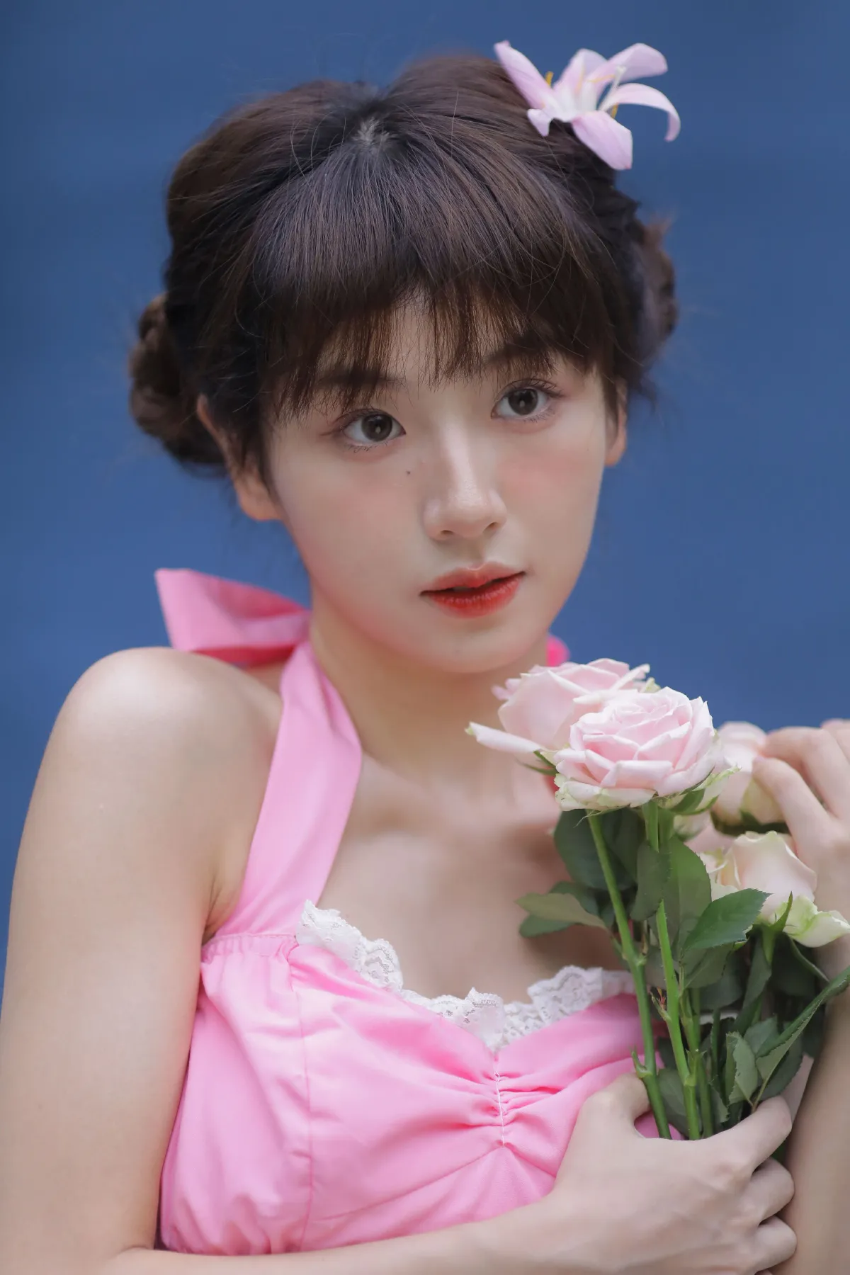 粉色背带裤1