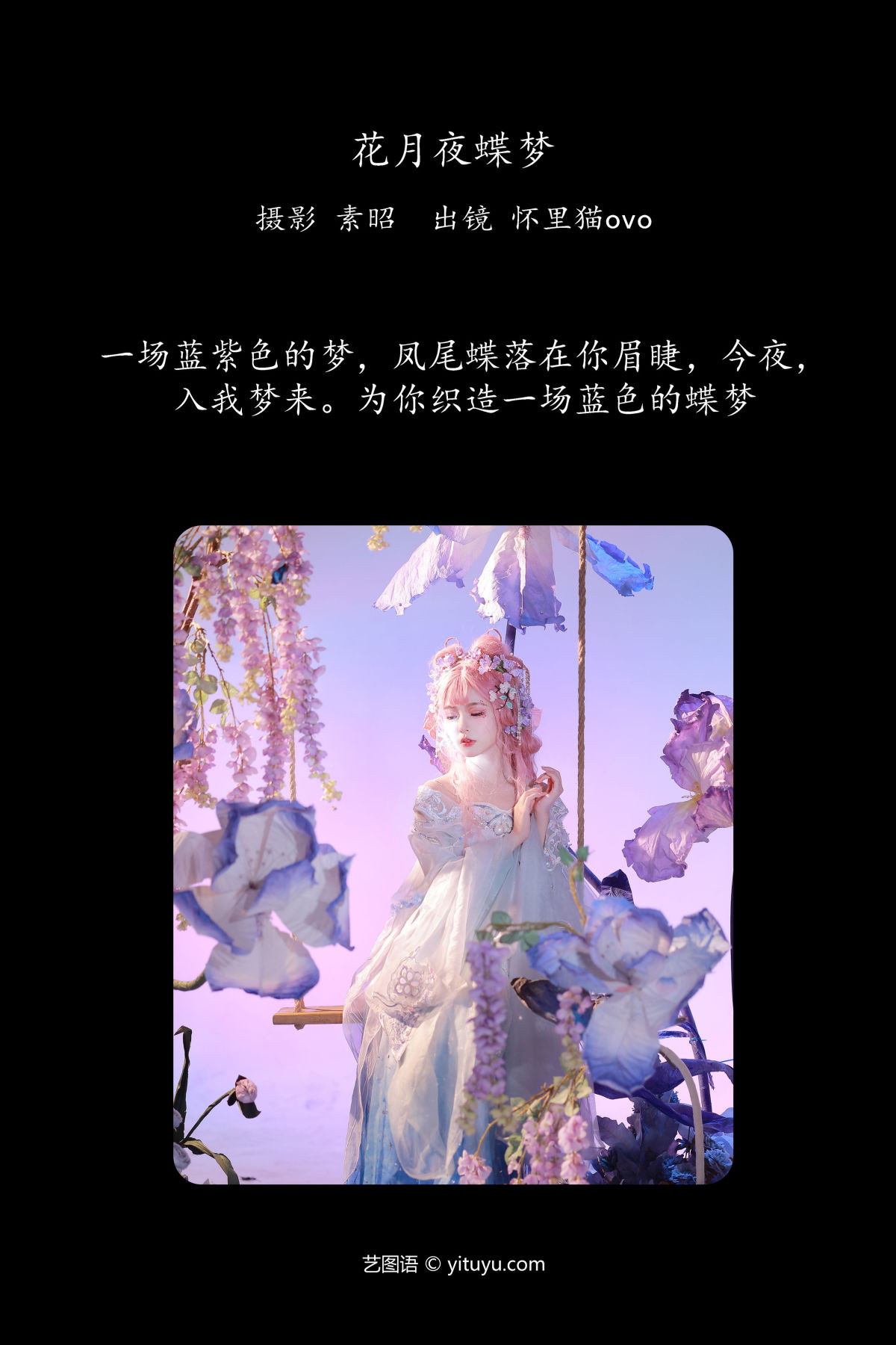 素昭_怀里猫ovo《花月夜蝶梦》美图作品图片2