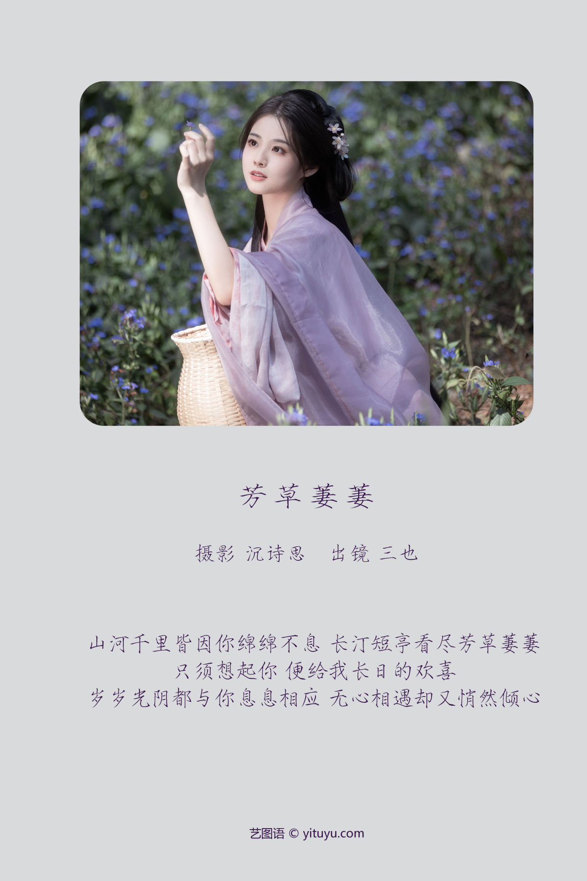 沉诗思_三也酱酱《芳草萋萋》美图作品图片2