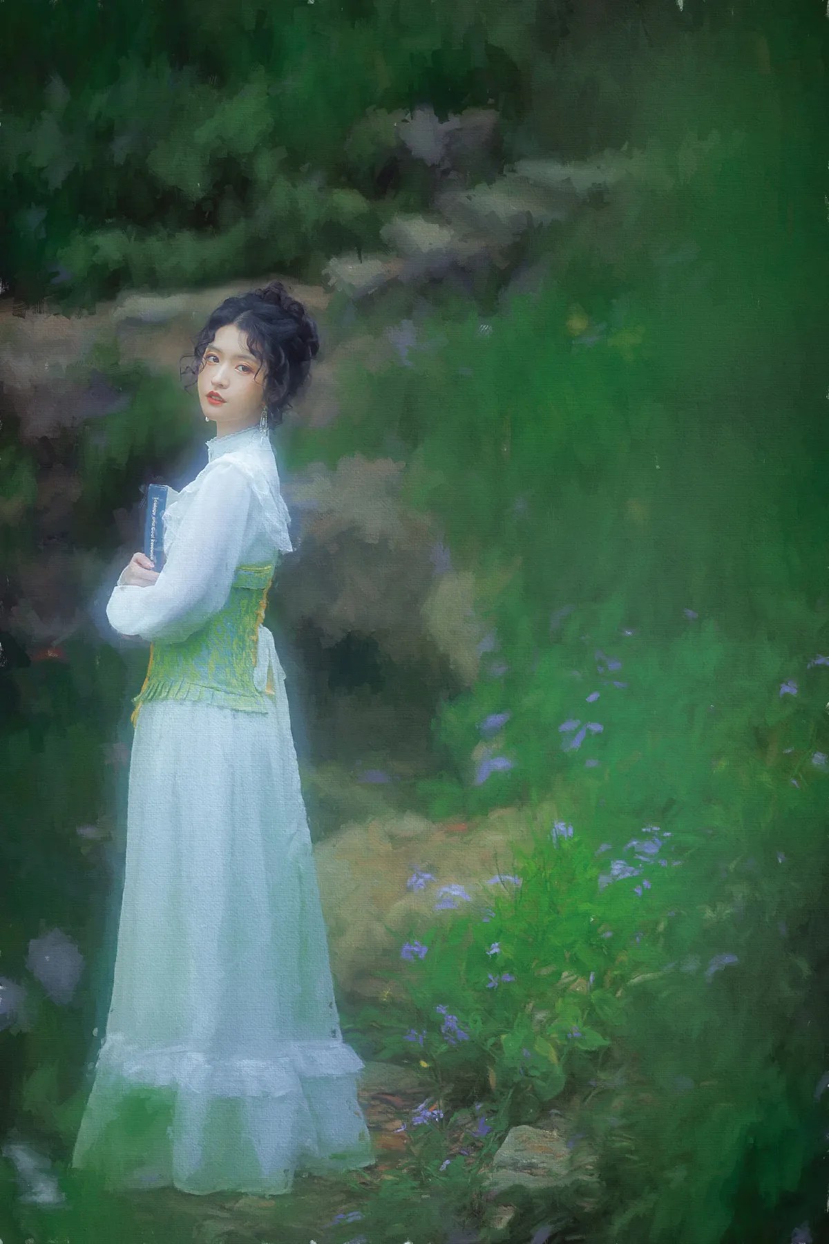 撑阳伞的少女