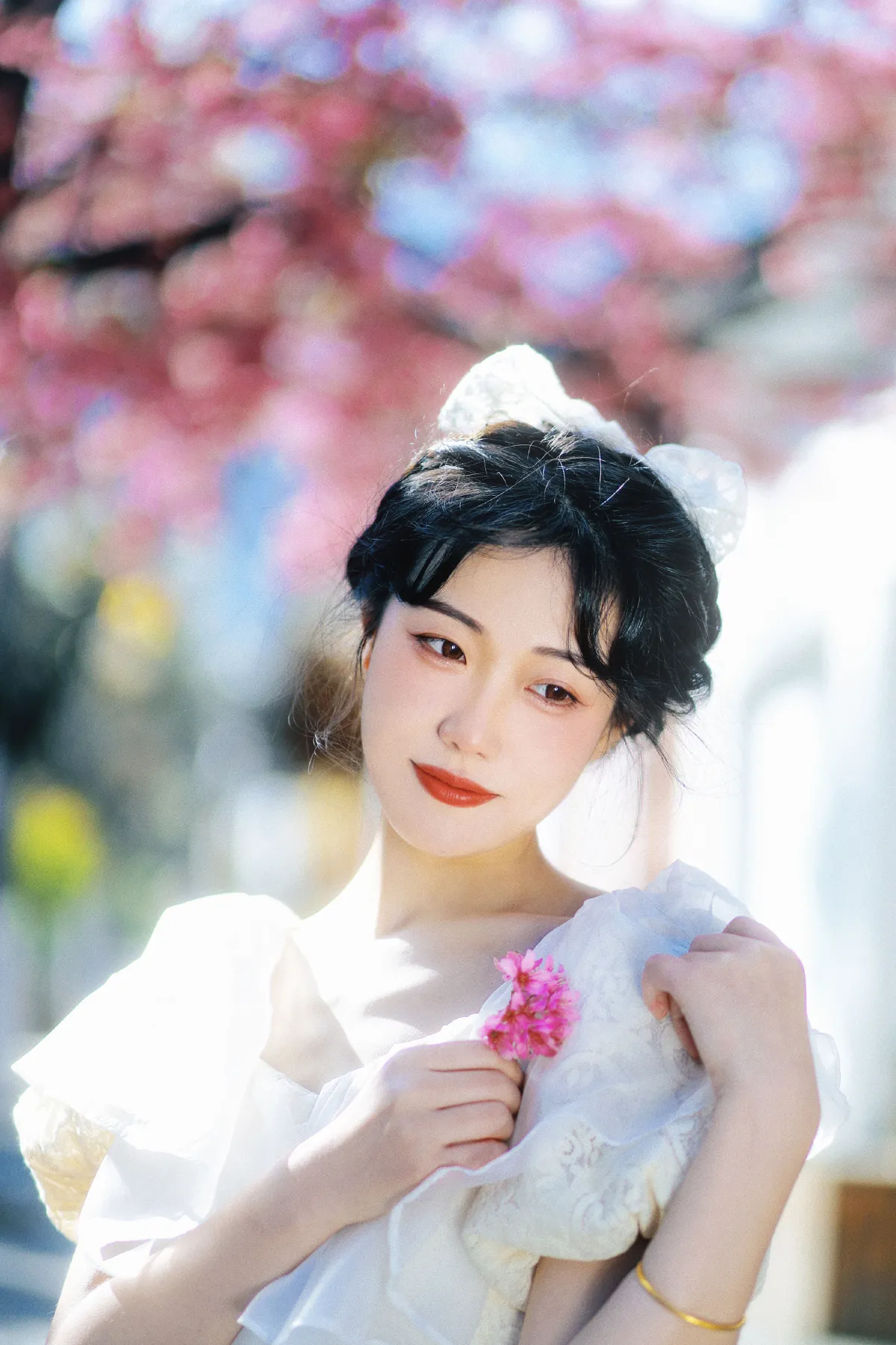冬樱花下1