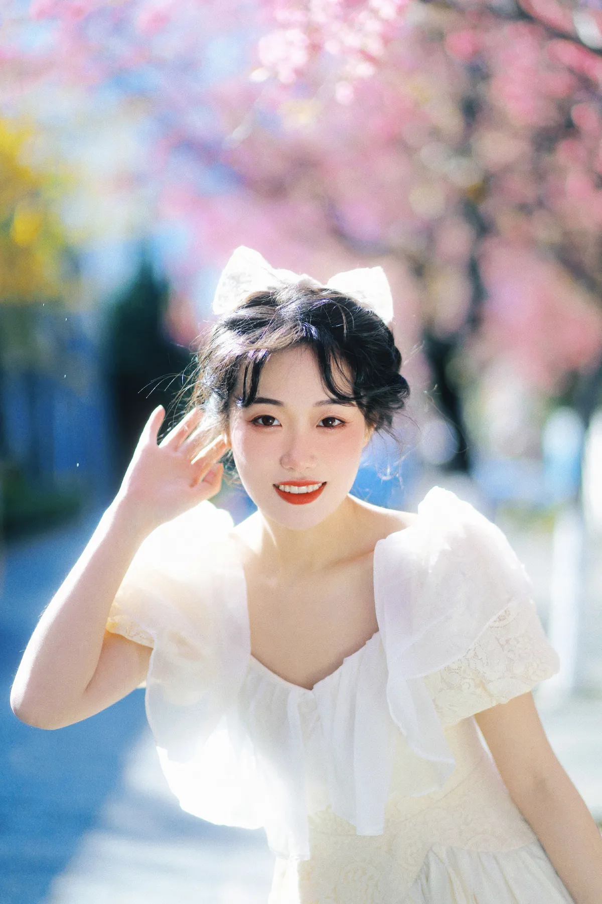 冬樱花下