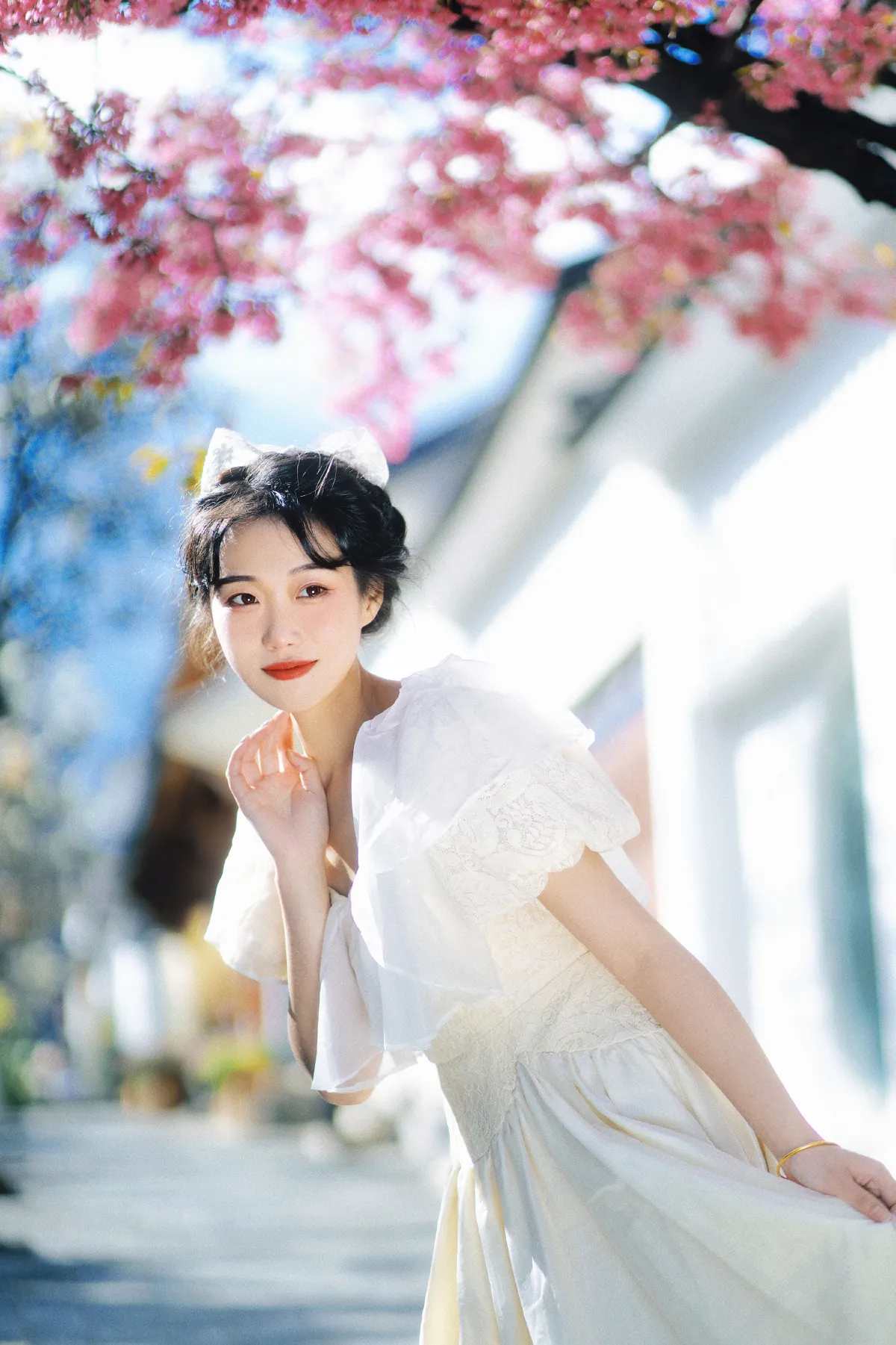 冬樱花下
