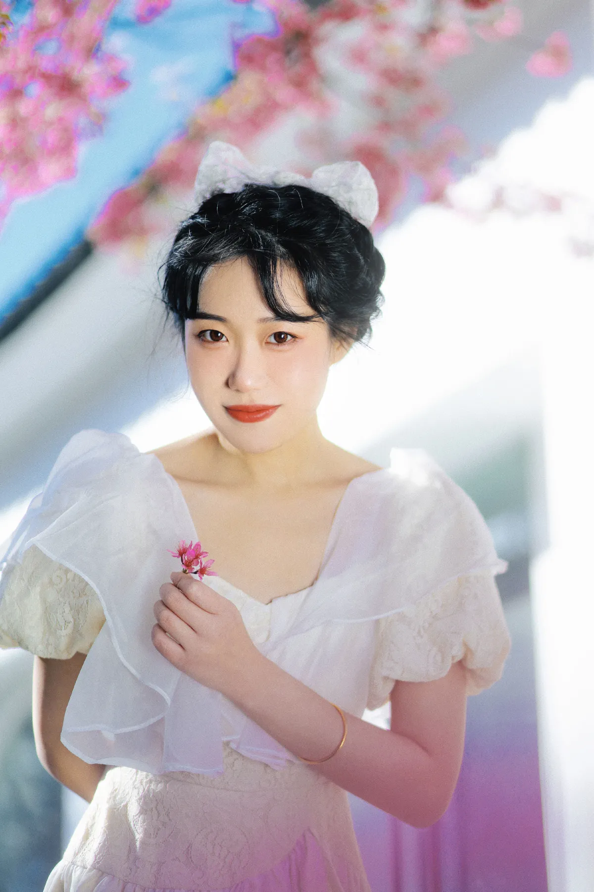 冬樱花下