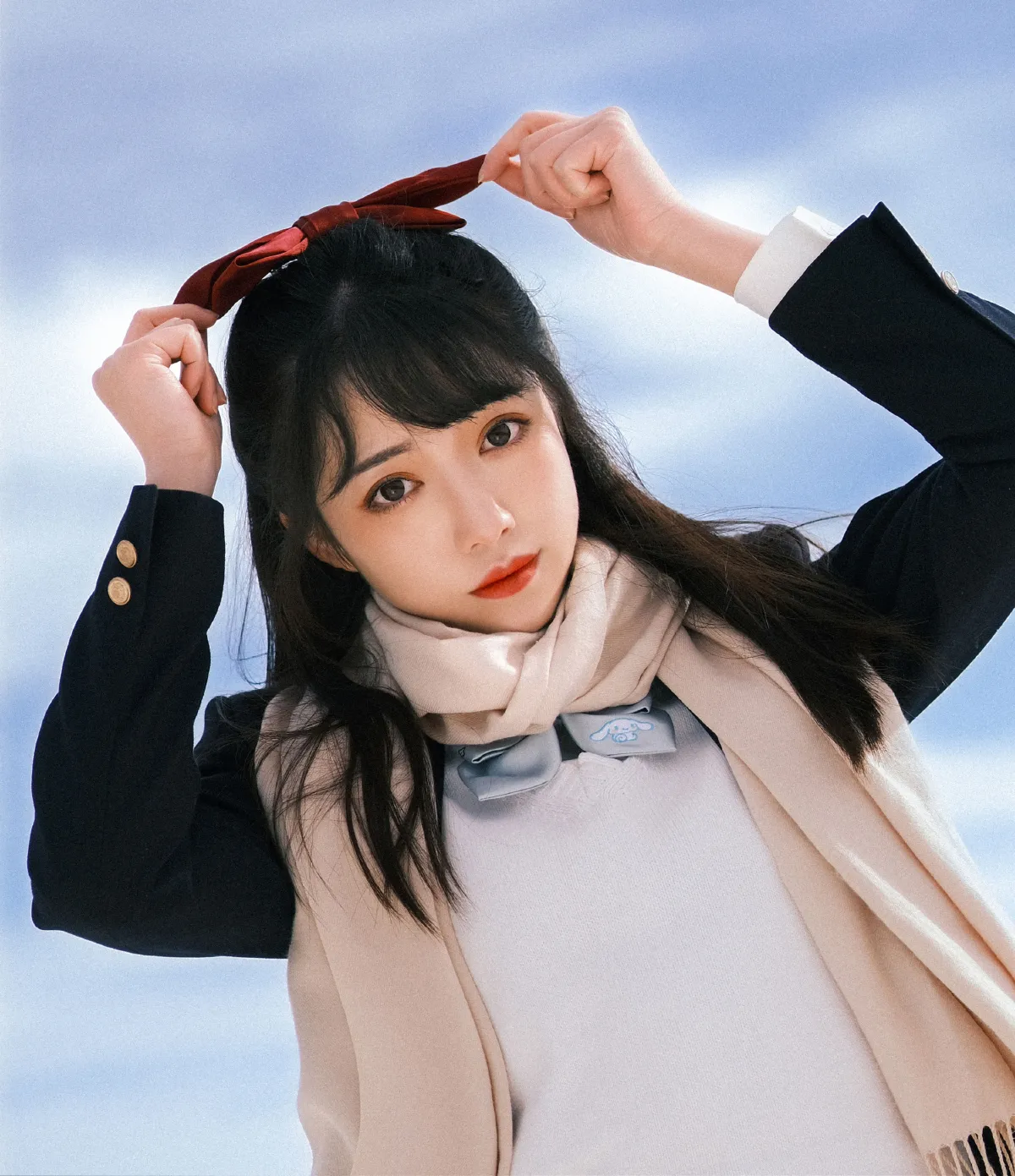 日系少女雪景写真1