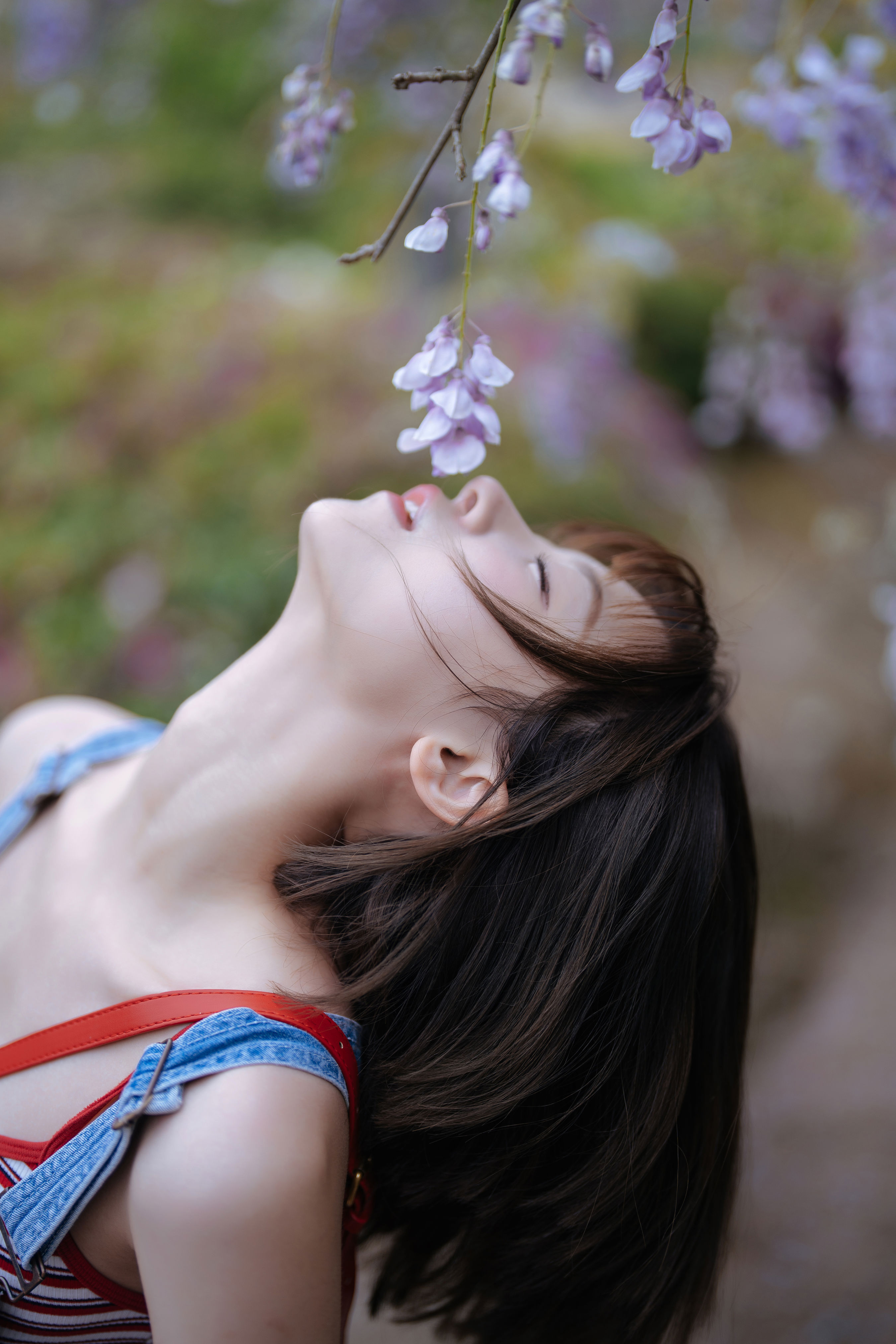 紫藤花开，日系甜妹