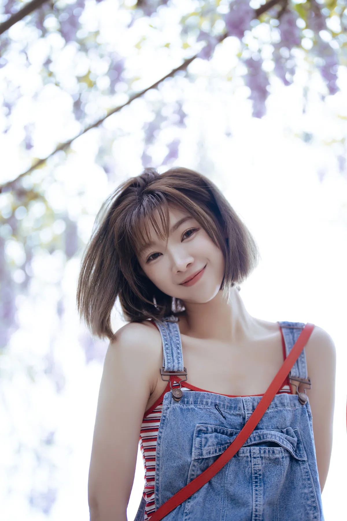 紫藤花开，日系甜妹