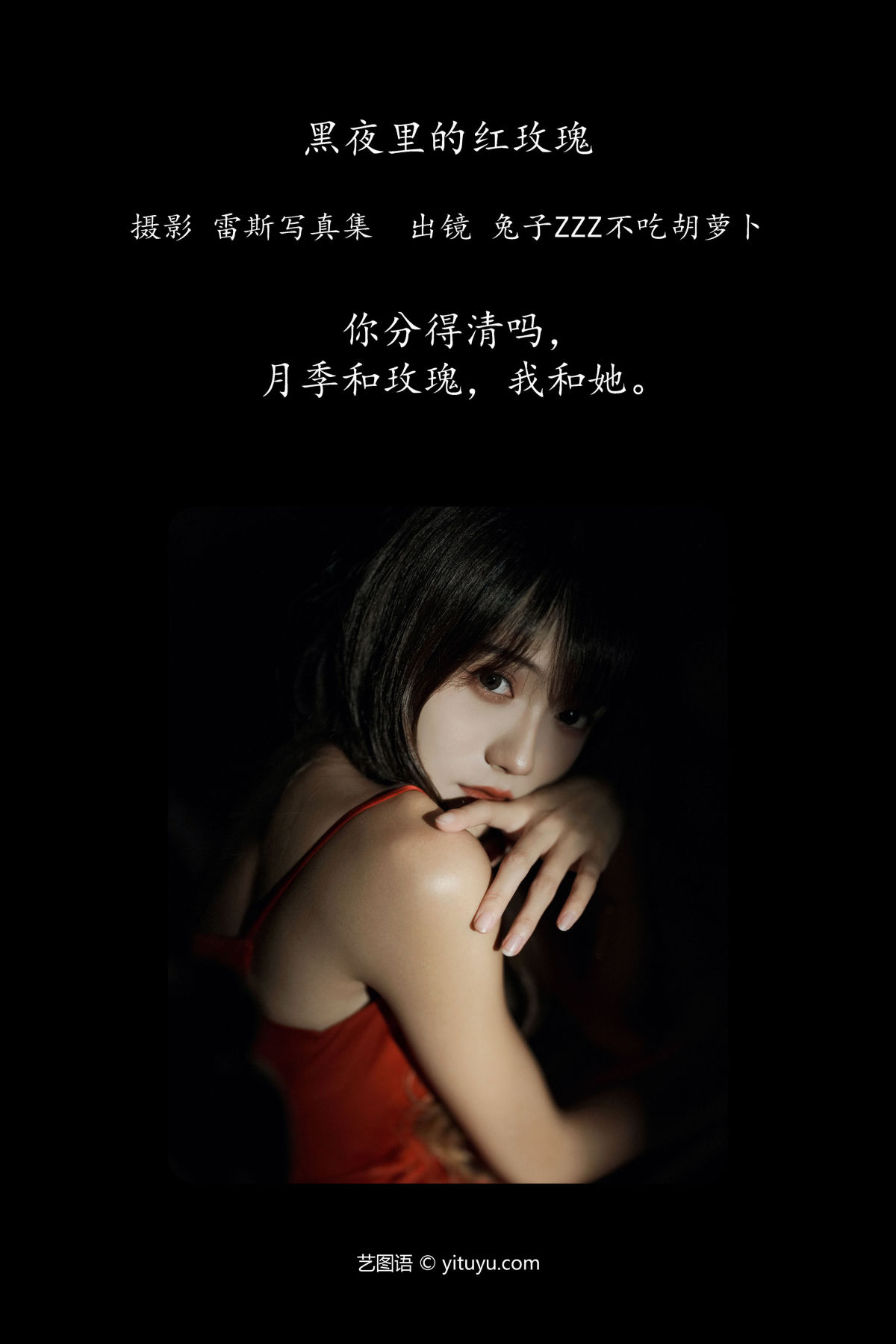 雷斯写真集_兔子Zzz不吃胡萝卜《黑夜里的红玫瑰》美图作品图片2