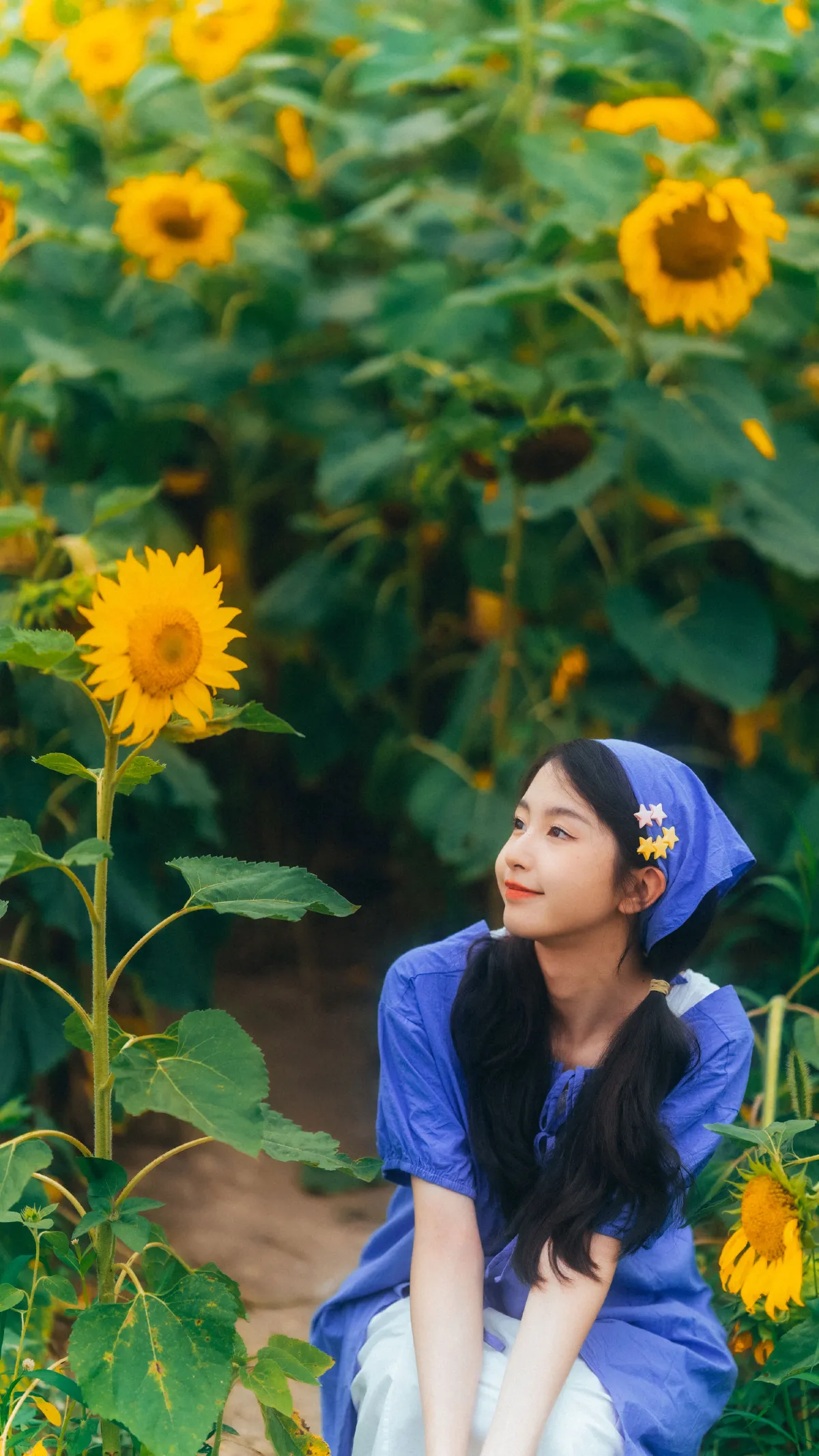 田埂边的少女
