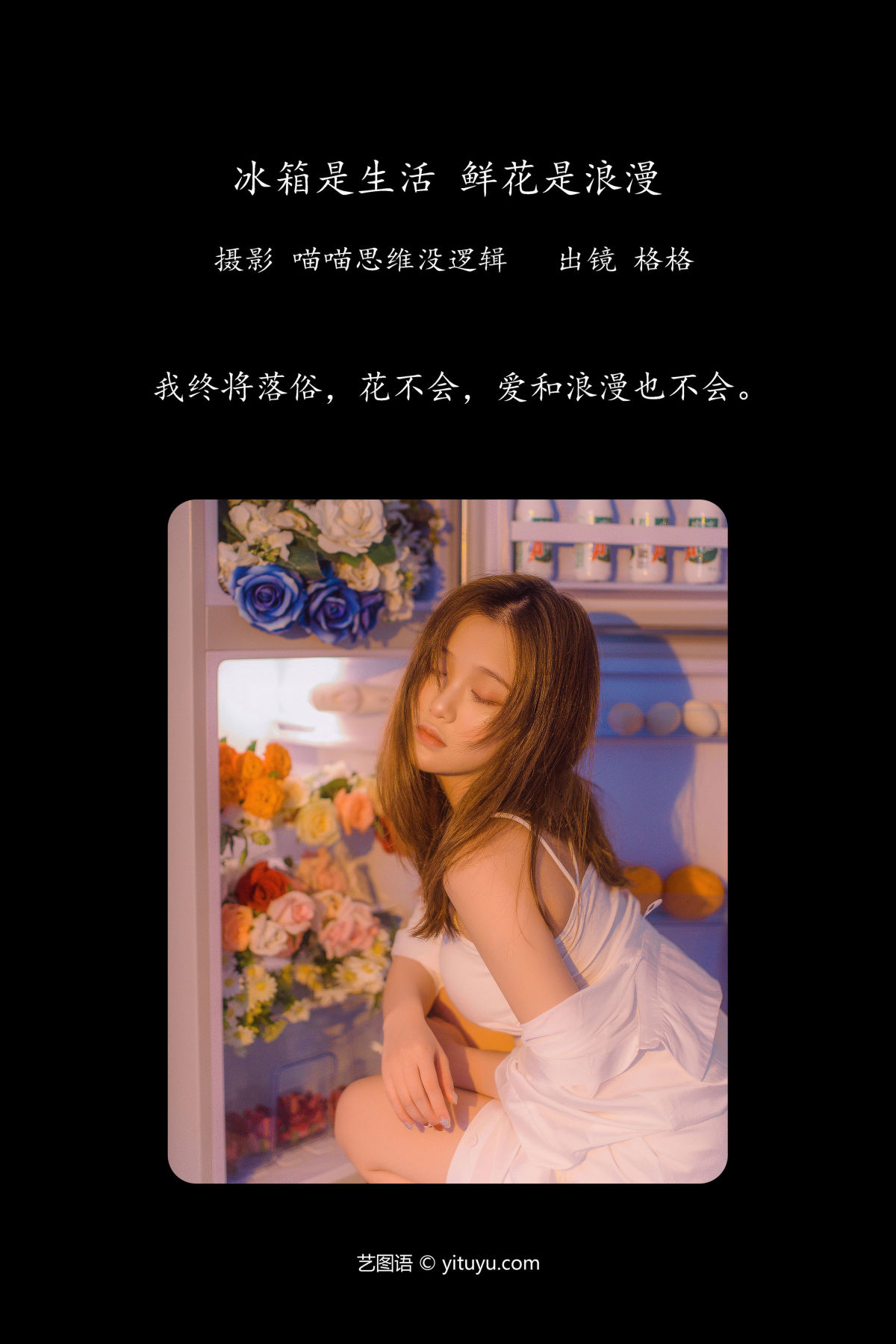 喵喵思维没逻辑_格格《冰箱是生活 鲜花是浪漫》美图作品图片2