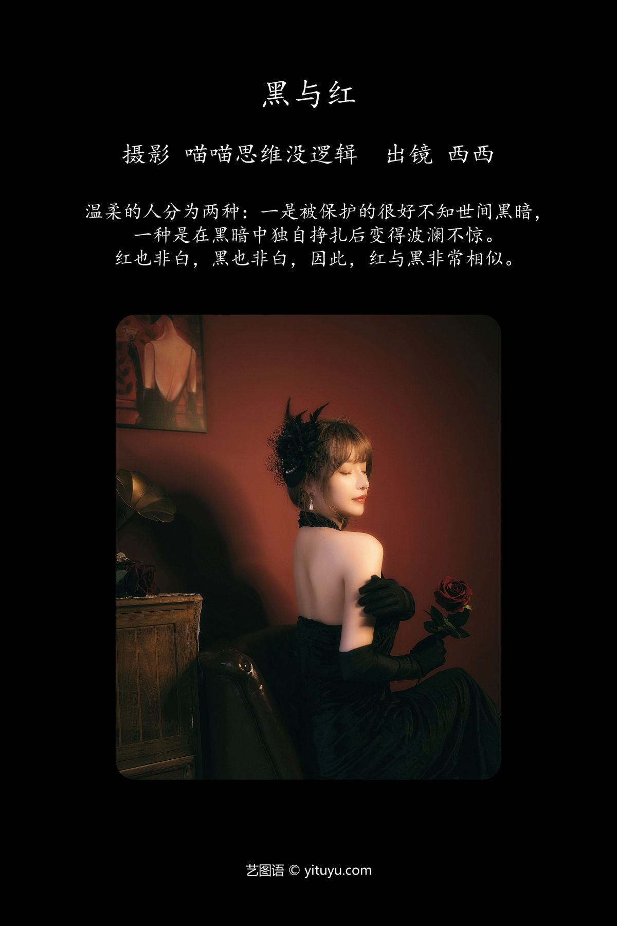 喵喵思维没逻辑_希希呐《黑与红》美图作品图片2