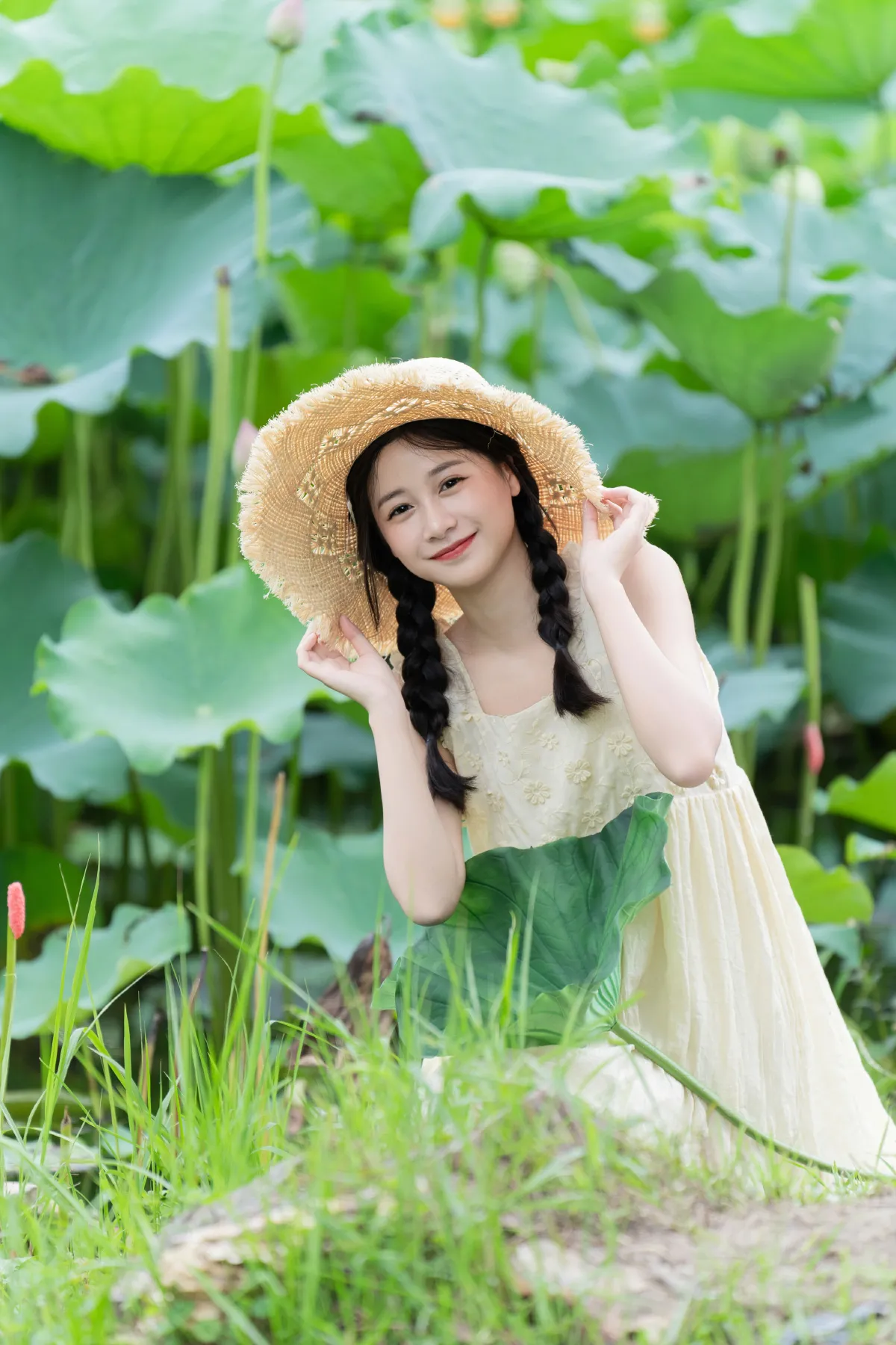 炎炎夏日 荷花少女